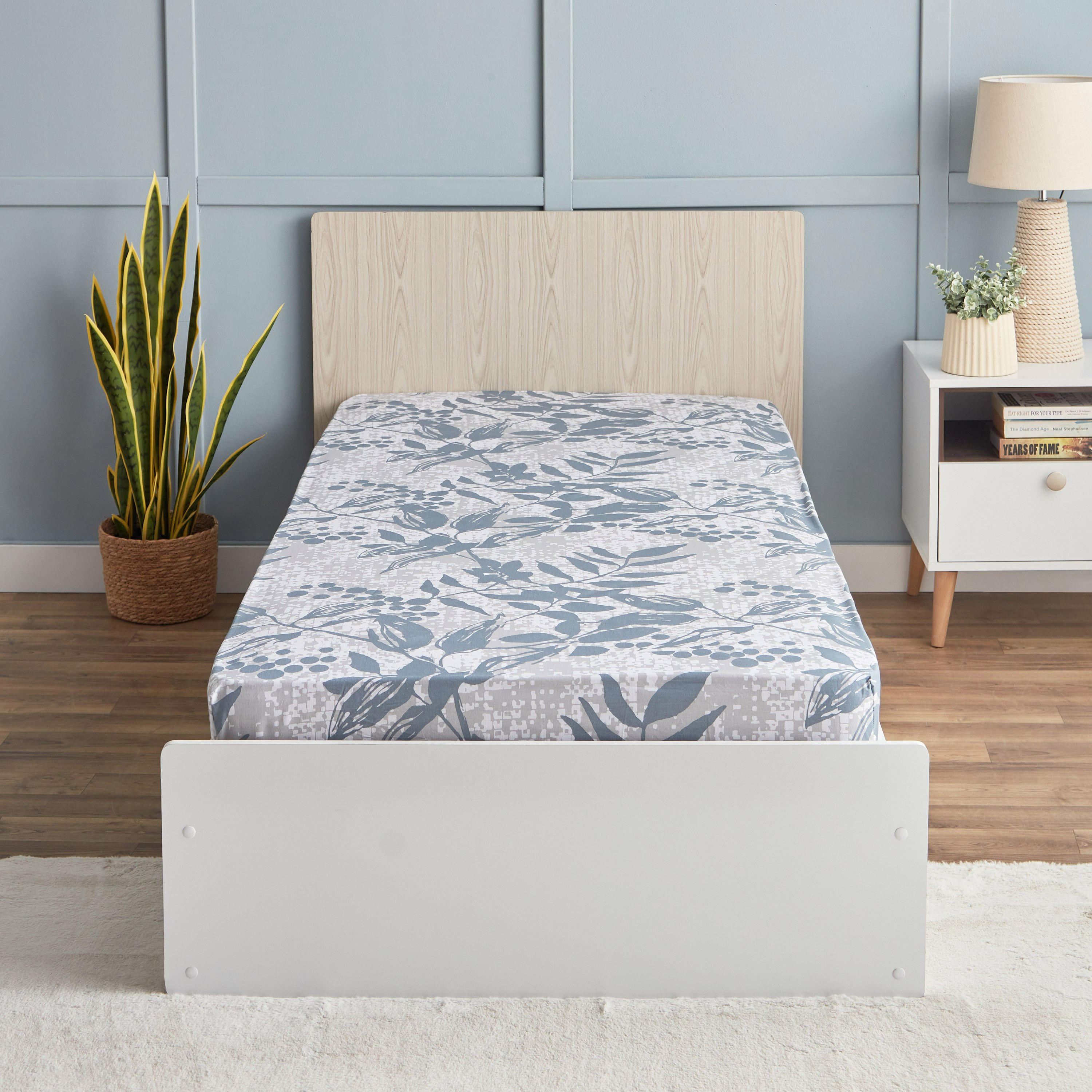 Estonia Eloise Printed Cotton Single Fitted Sheet - 90x200+25 cm-hbxhomeware-hbxbedroom-image-2