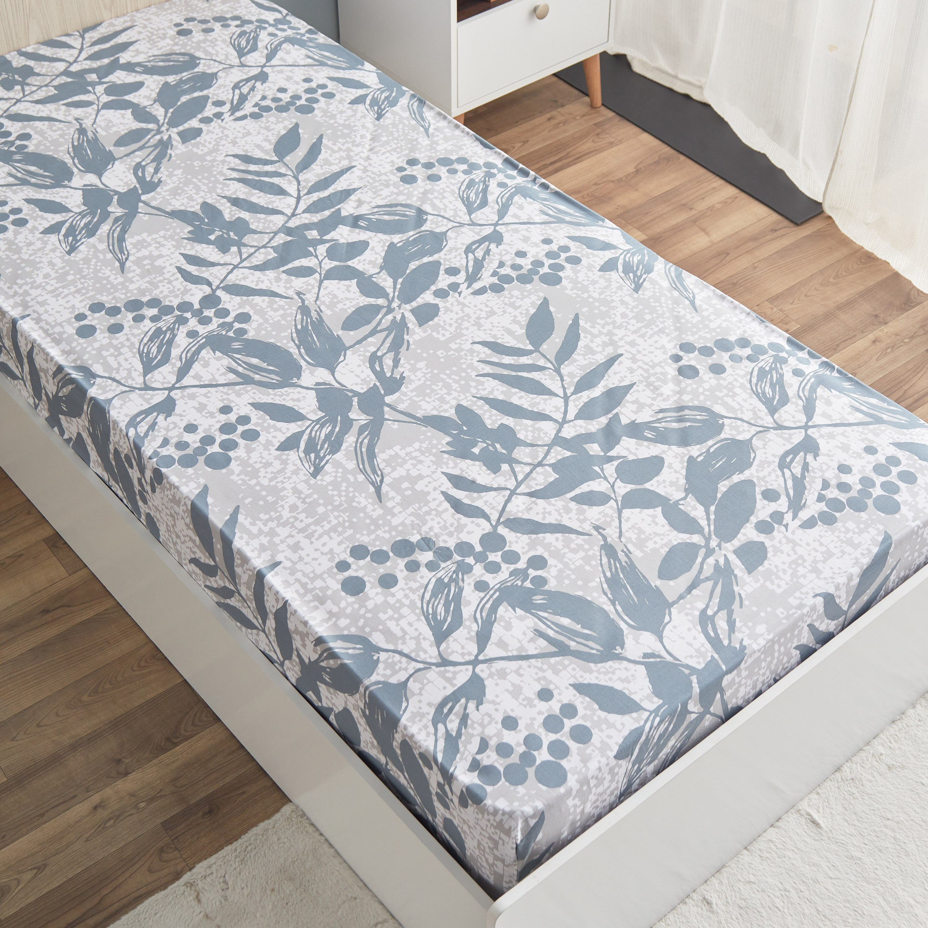 Estonia Eloise Printed Cotton Single Fitted Sheet - 90x200+25 cm-hbxhomeware-hbxbedroom-image-3