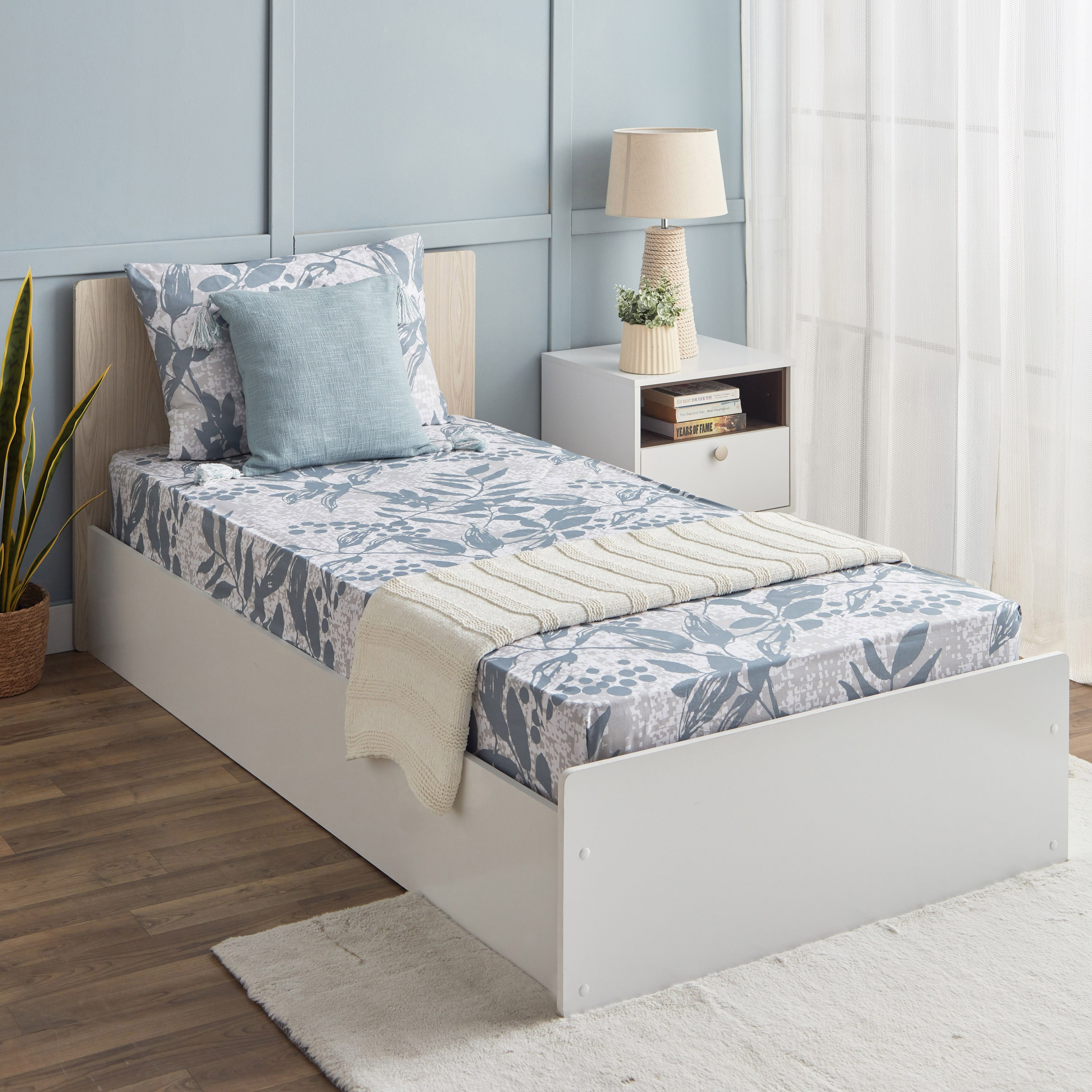 Estonia Eloise Printed Cotton Single Fitted Sheet - 90x200+25 cm-hbxhomeware-hbxbedroom-image-7