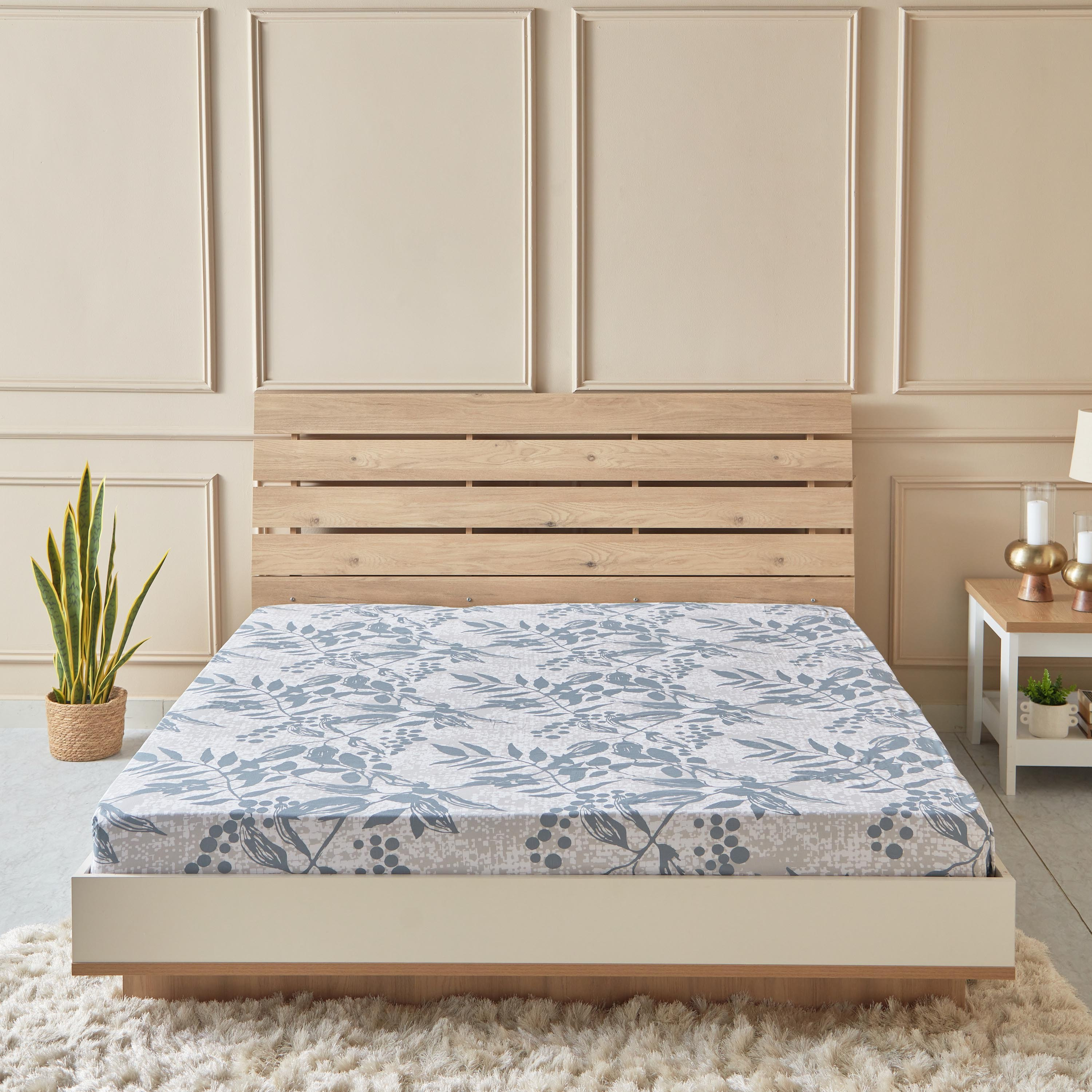 شرشف مسطّح كينج قطن بطبعات من إستونيا - 240x260 سم-hbxhomeware-hbxbedroom-image-2