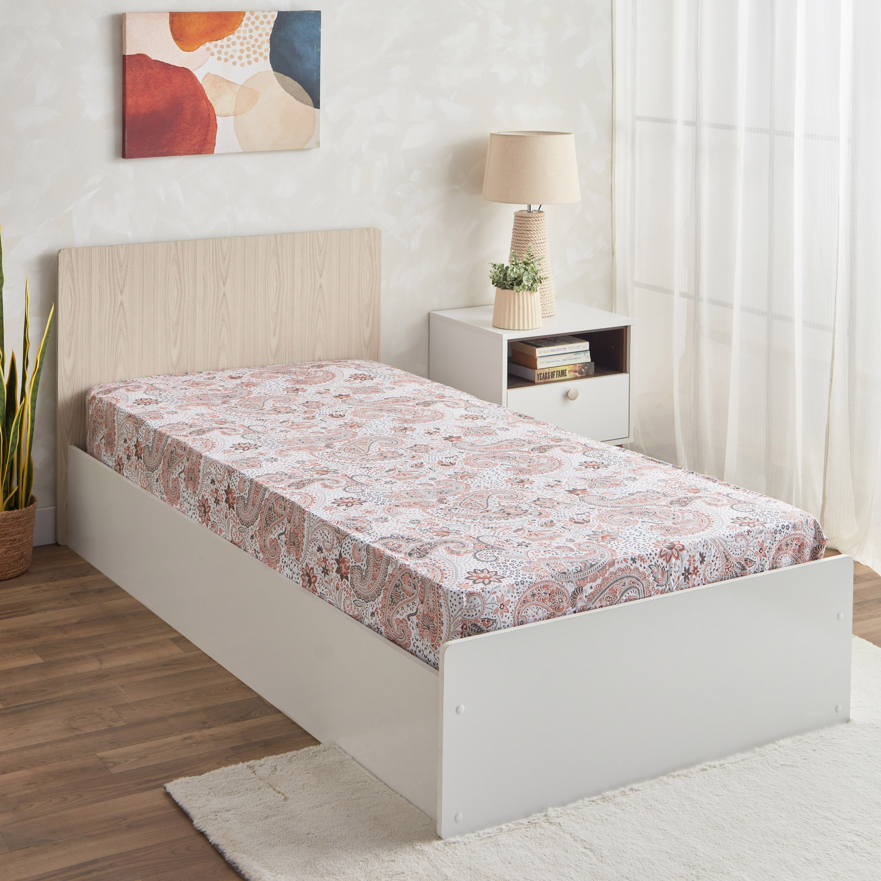 شرشف مطّاطي فردي قطن بطبعات من إستونيا - 90x200+25 سم-hbxhomeware-hbxbedroom-image-1