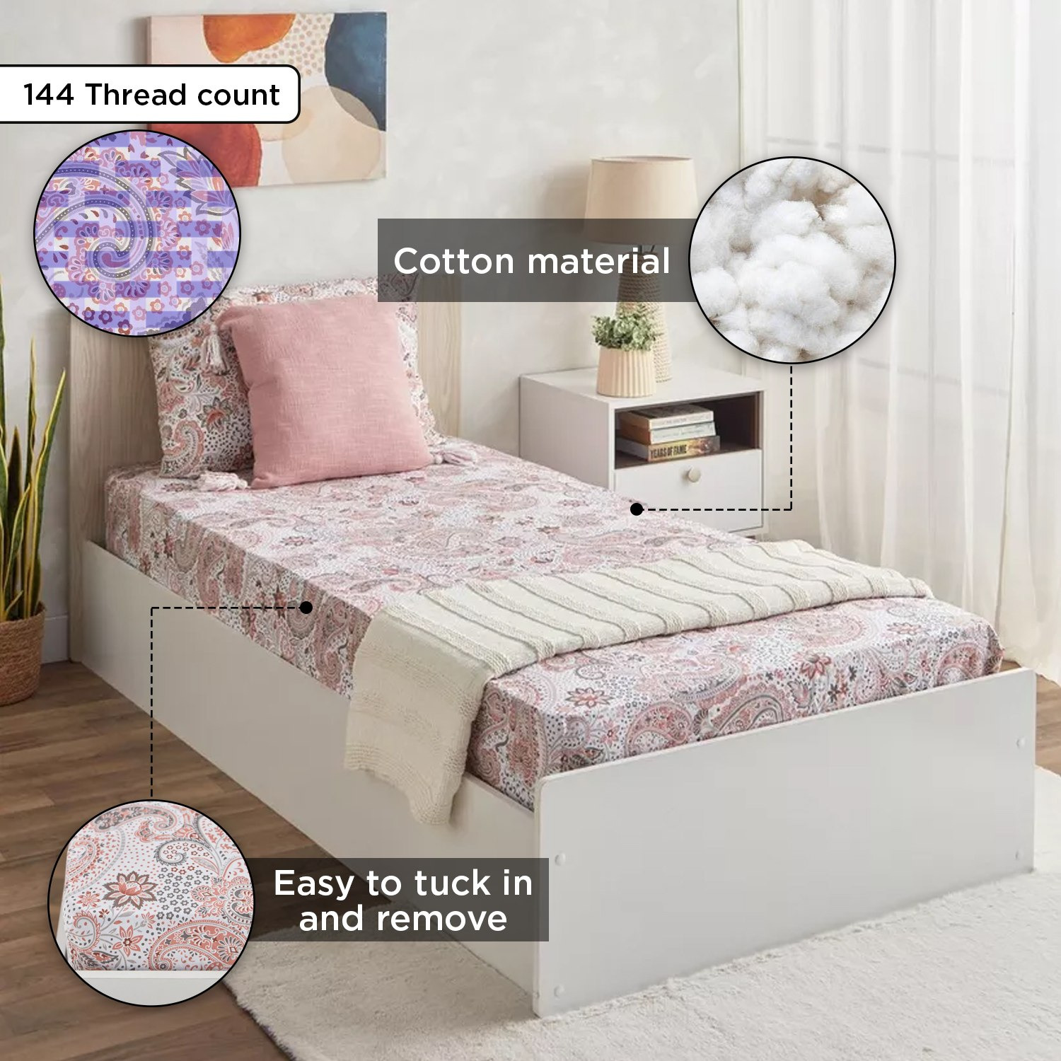 شرشف مطّاطي فردي قطن بطبعات من إستونيا - 90x200+25 سم-hbxhomeware-hbxbedroom-image-10