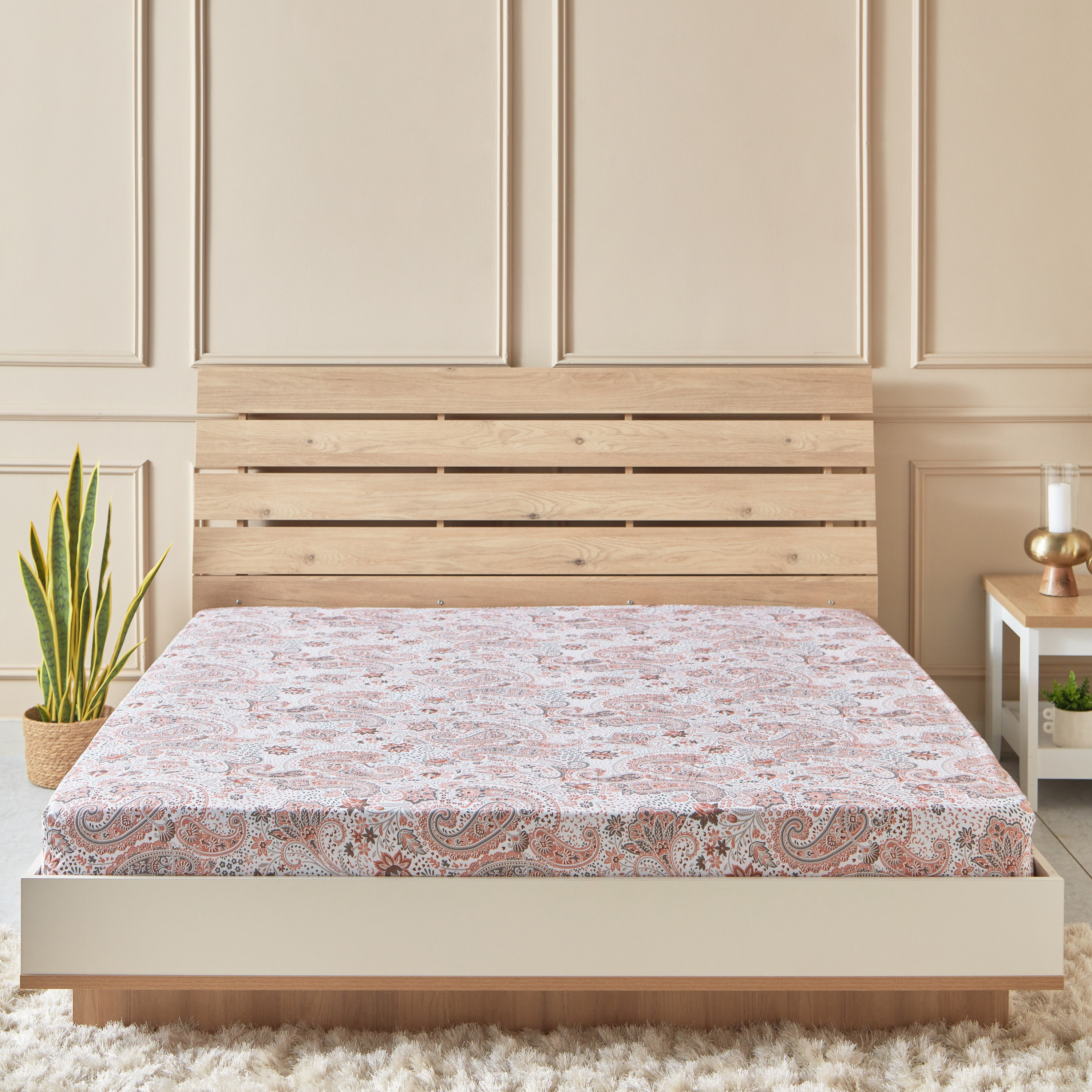 Estonia Isla Printed Cotton King Fitted Sheet - 180x200+25 cm-hbxhomeware-hbxbedroom-image-2