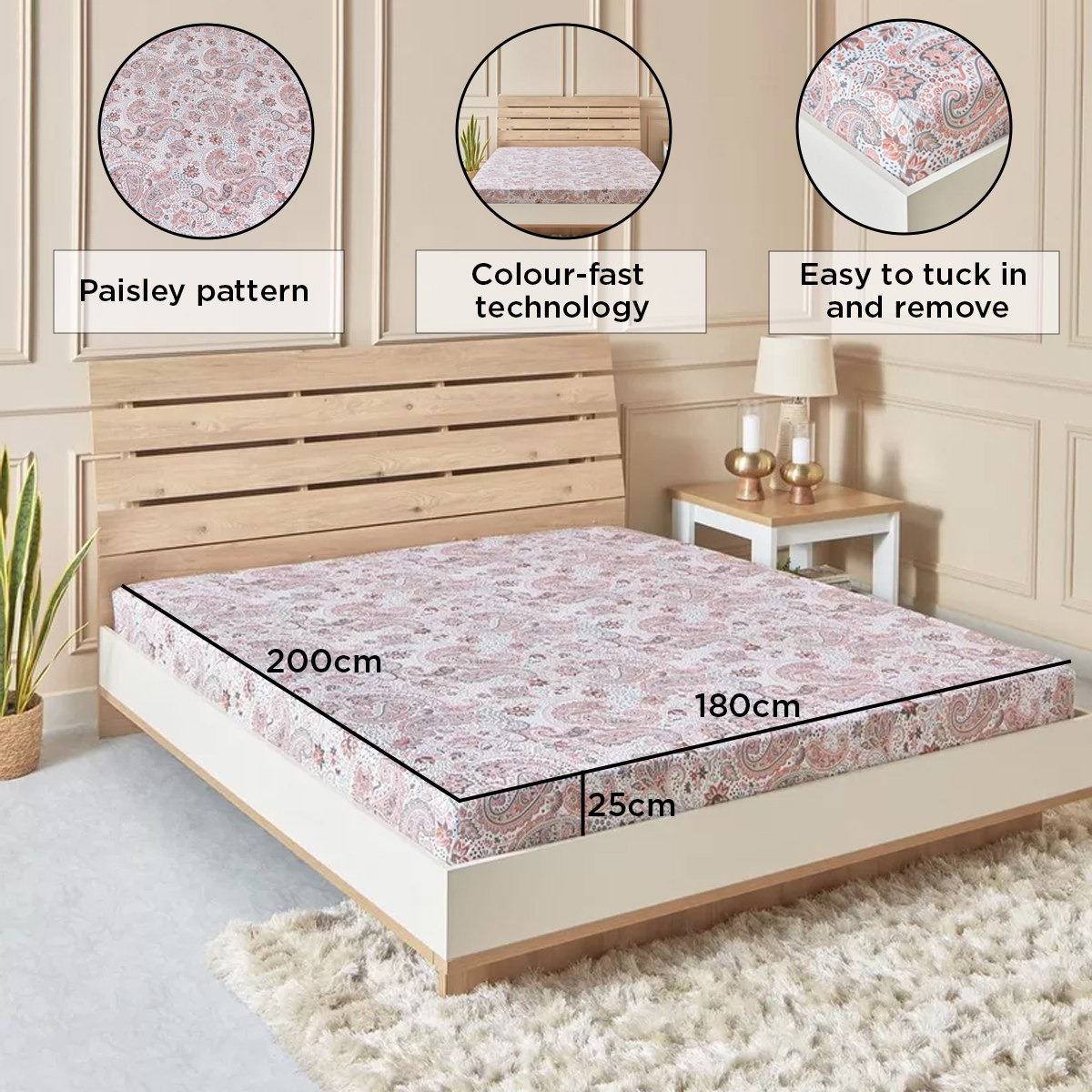 Estonia Isla Printed Cotton King Fitted Sheet - 180x200+25 cm-hbxhomeware-hbxbedroom-image-8