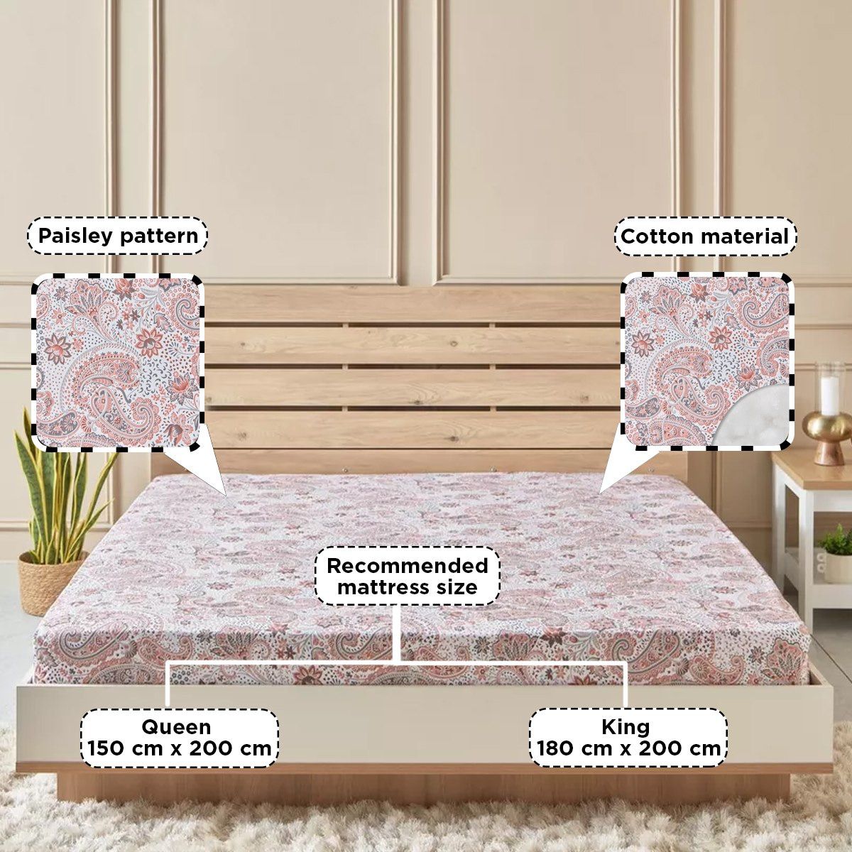 شرشف مسطّح قطن كينج بطبعات من إستونيا - 240x260 سم-hbxhomeware-hbxbedroom-image-8