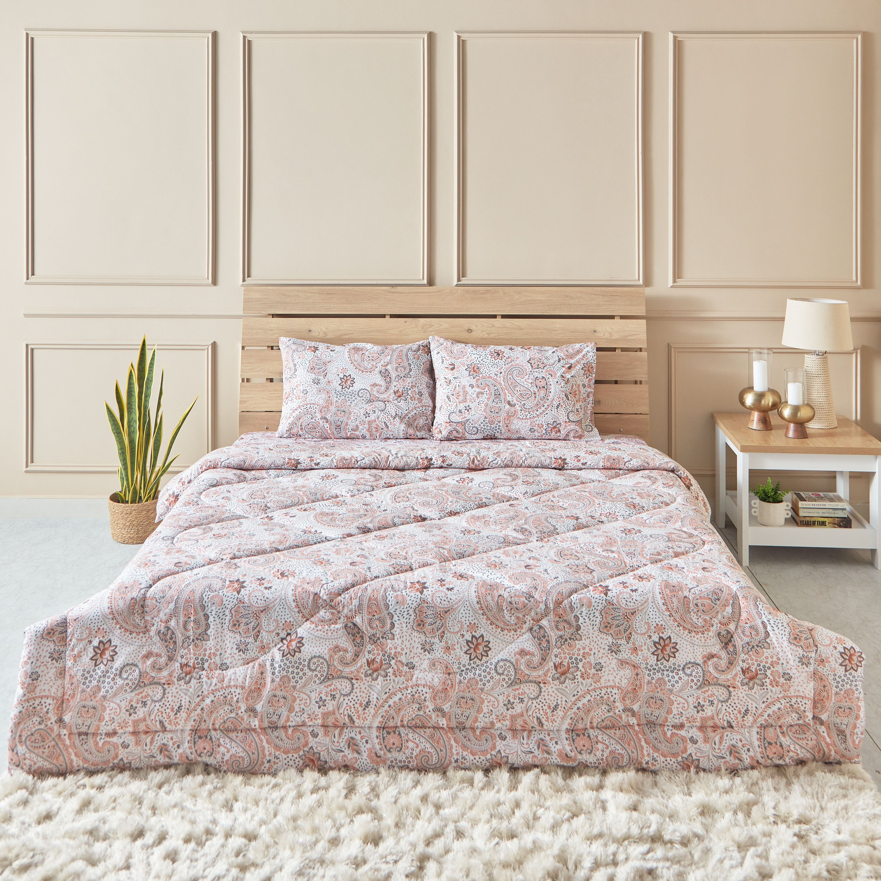 Estonia Isla 3-Piece Printed Cotton Super King Comforter Set - 240x240 cm-hbxhomeware-hbxdecorandfurnishings-image-2