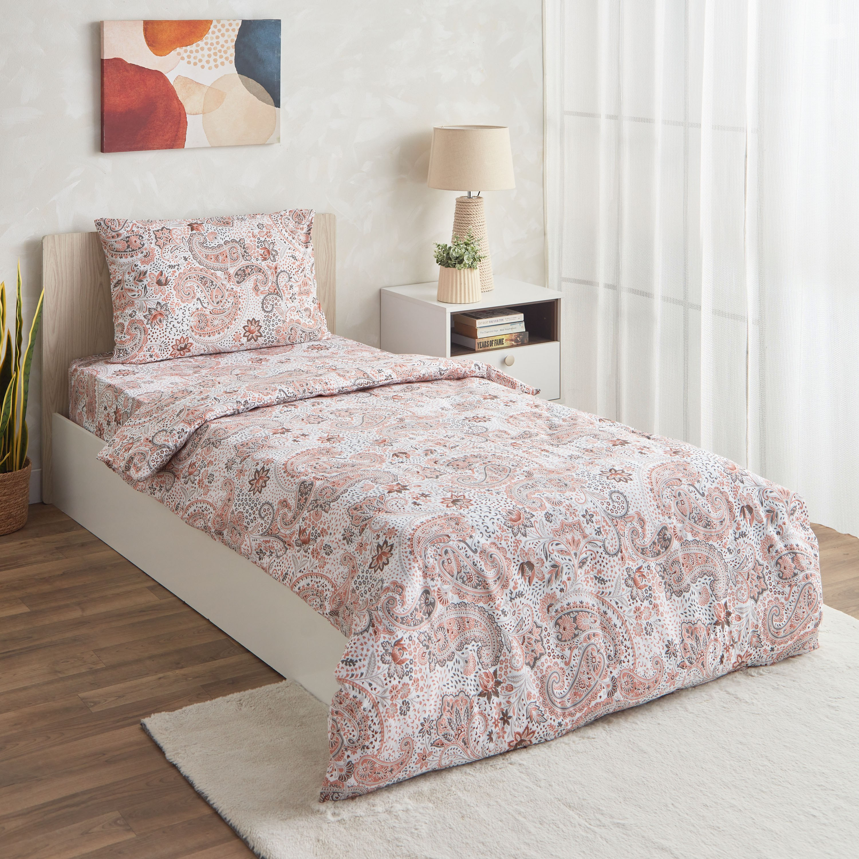 طقم غطاء لحاف قطن فردي بطبعات قطعتين من إستونيا - 135x200 سم-hbxhomeware-hbxdecorandfurnishings-image-1