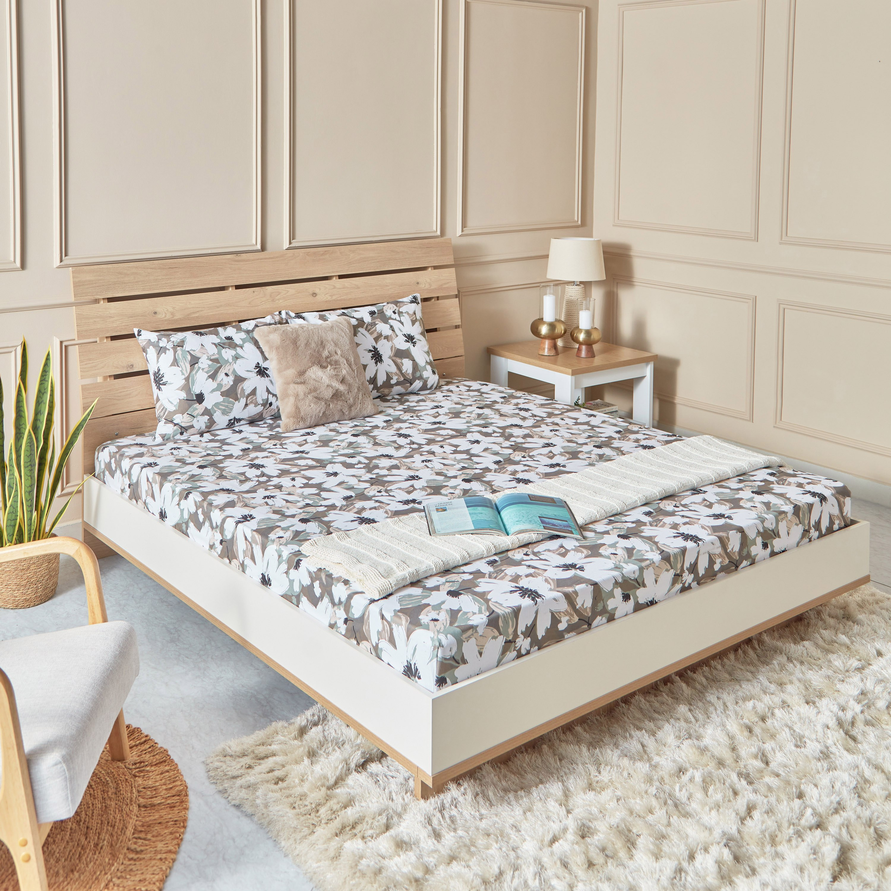 شرشف مطاطي قطن كينج بطبعات أوريليا من إستونيا - 180x200+25 سم-hbxhomeware-hbxbedroom-image-7