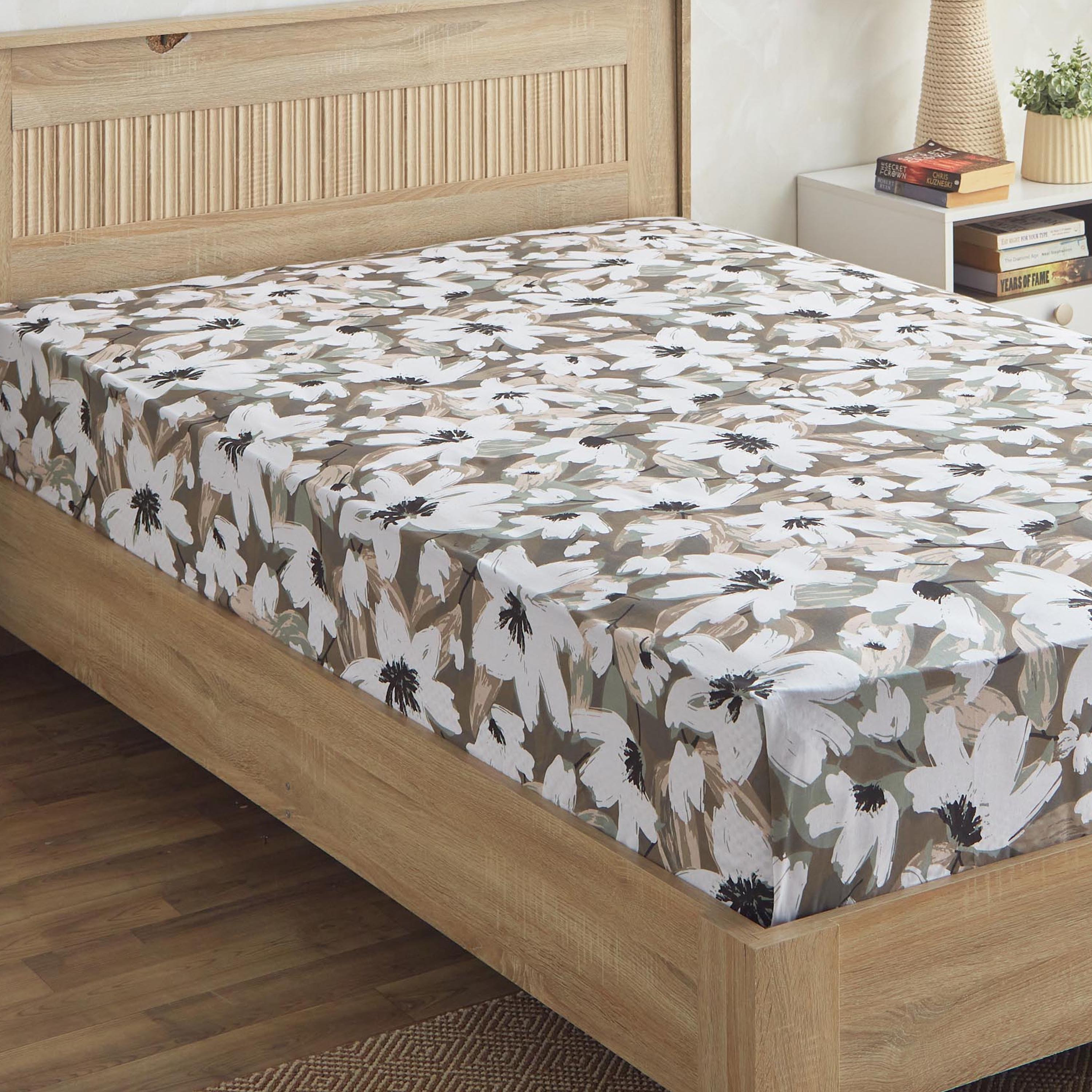 شرشف مسطّح توين قطن بطبعات من إستونيا - 170x260 سم-hbxhomeware-bedding-flatsheets-image-1