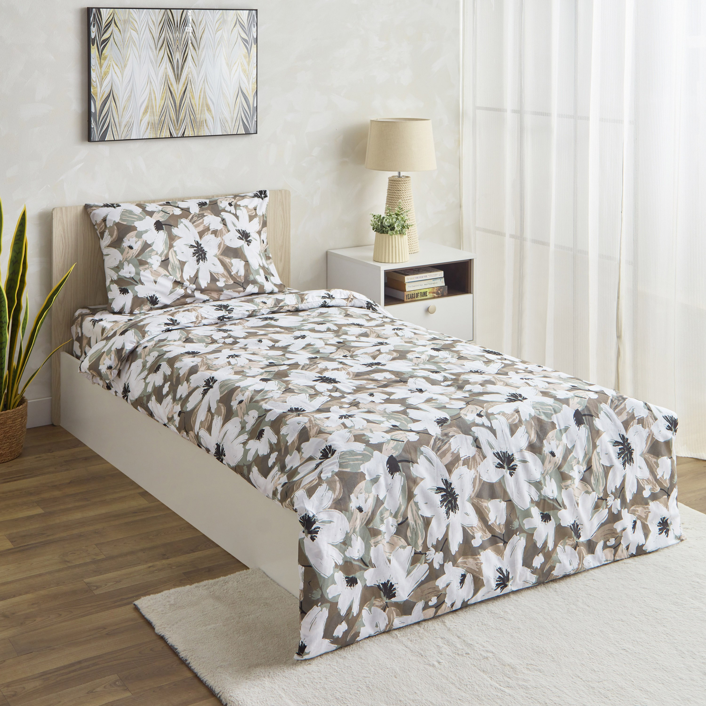 طقم غطاء لحاف قطن فردي بطبعات قطعتين من إستونيا - 135x200 سم-hbxhomeware-hbxdecorandfurnishings-image-1
