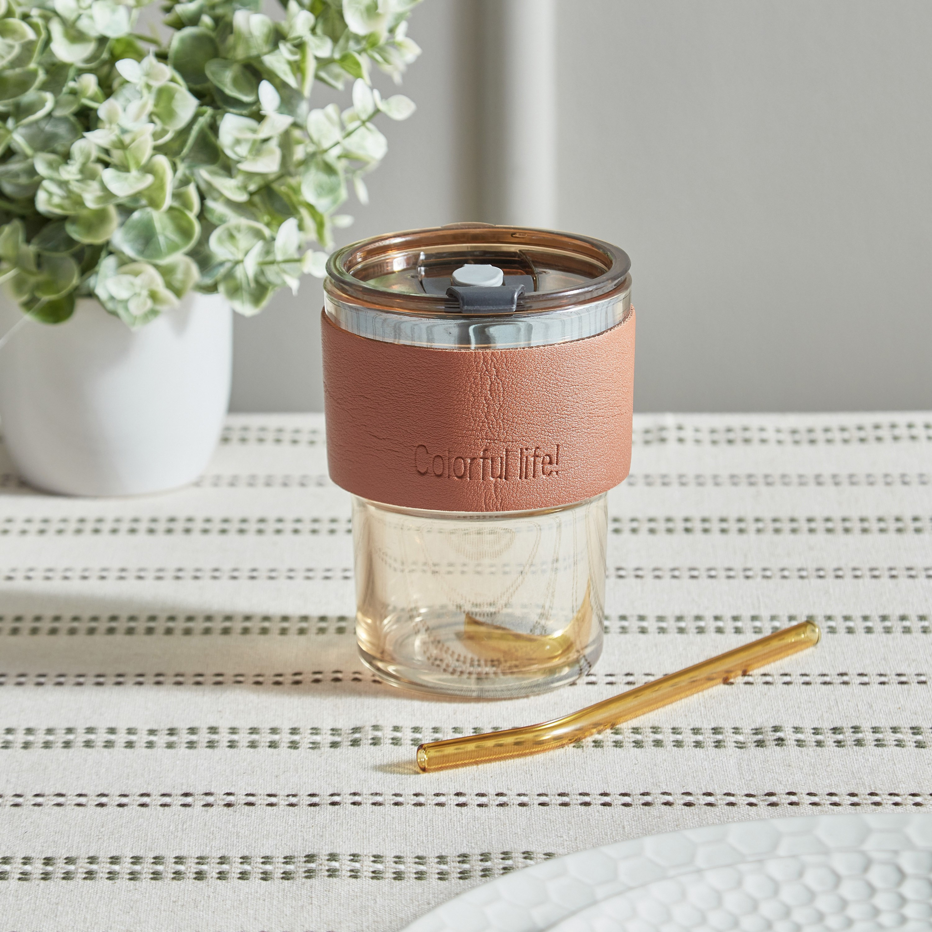 مج زجاجي بقشة من أروها - 400 مل-hbxhomeware-hbxkitchen-image-1