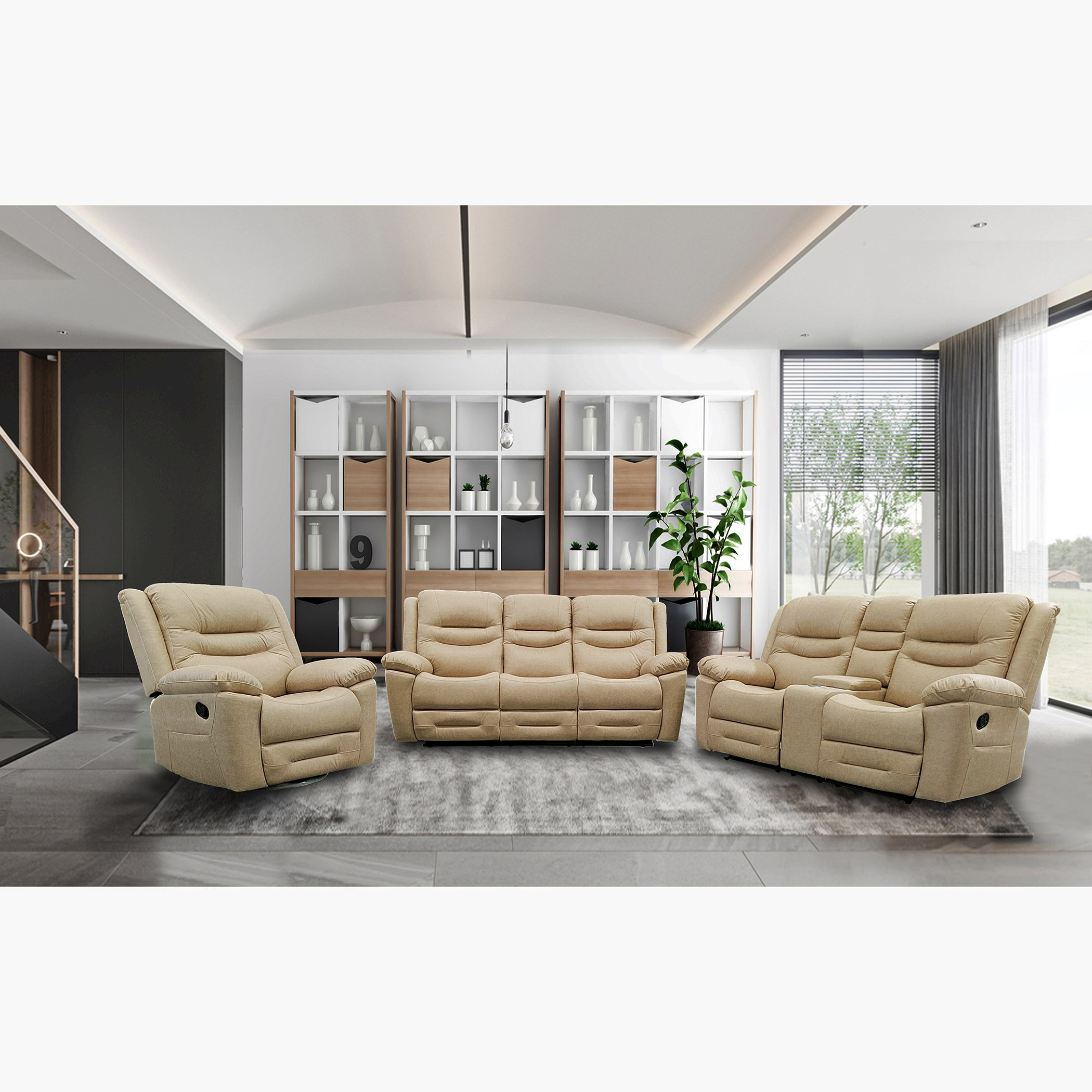 London Faux Leather Recliner Armchair with Rocking Function-hbxfurniture-sofasandarmchairs-reclinersofas-image-9