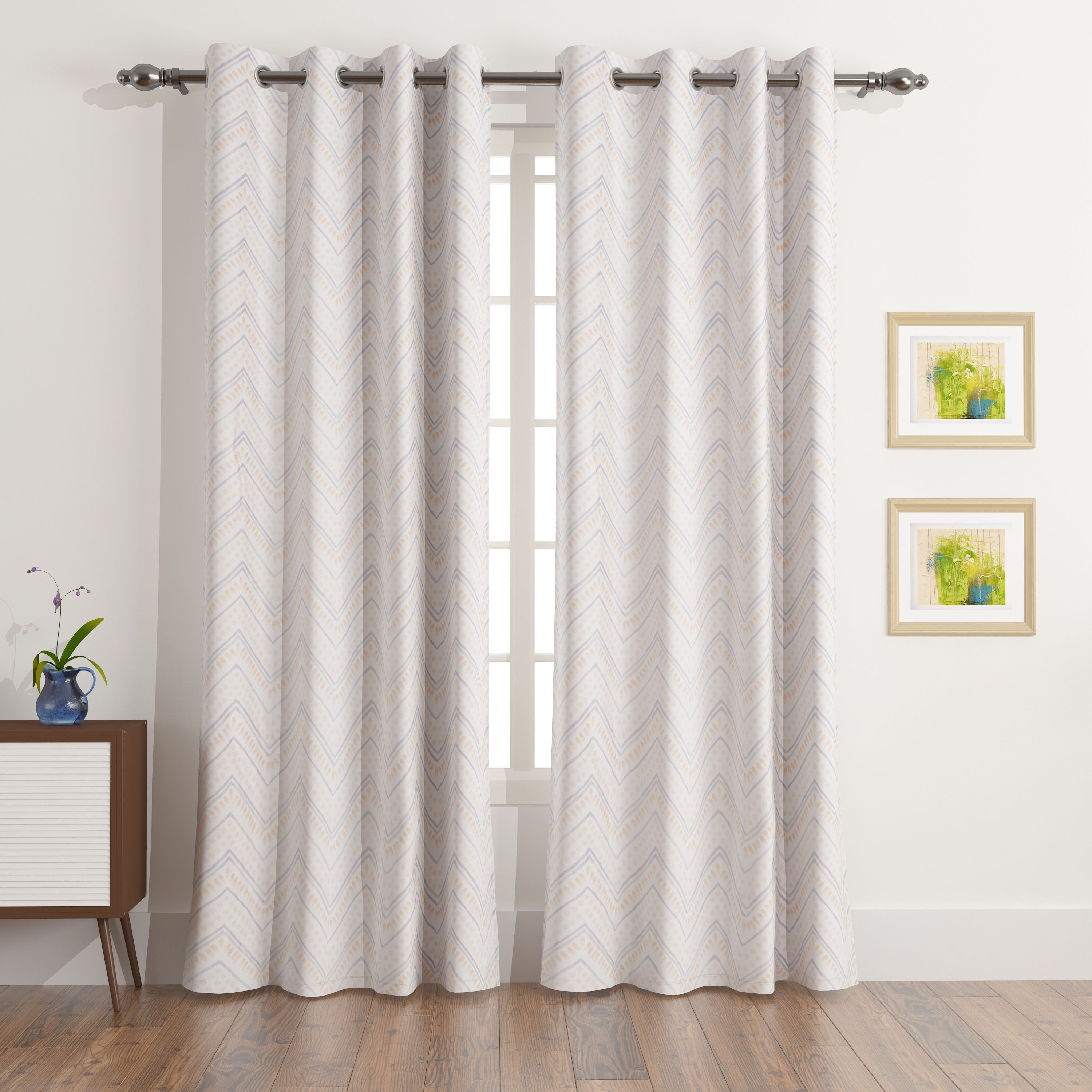 طقم ستائر قطن بطبعات سفاري قطعتين من رون - 140x240 سم-hbxhomeware-hbxkidsandyouth-image-1