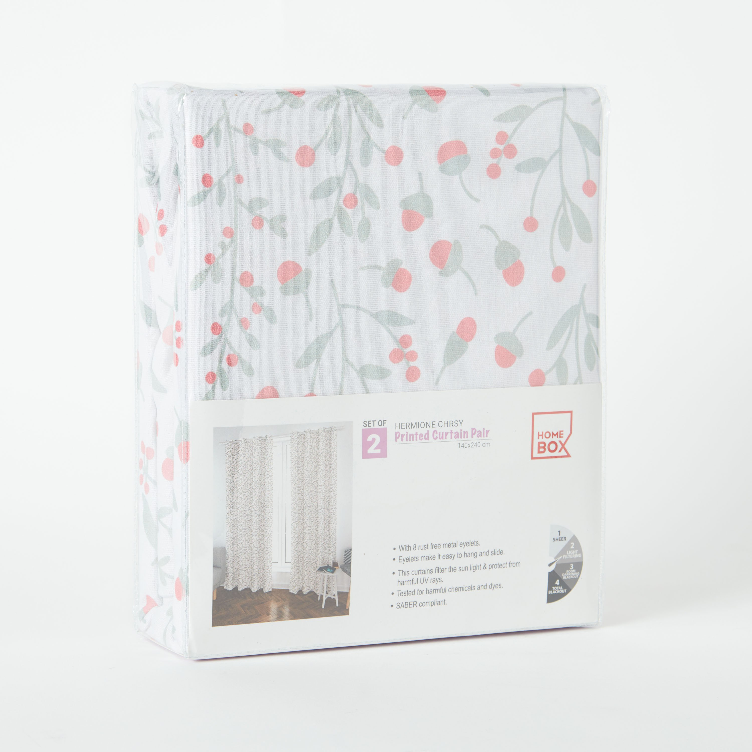 طقم ستائر قطن بطبعات من هيرميون كريسي قطعتين - 140x240 سم-hbxhomeware-hbxkidsandyouth-image-4