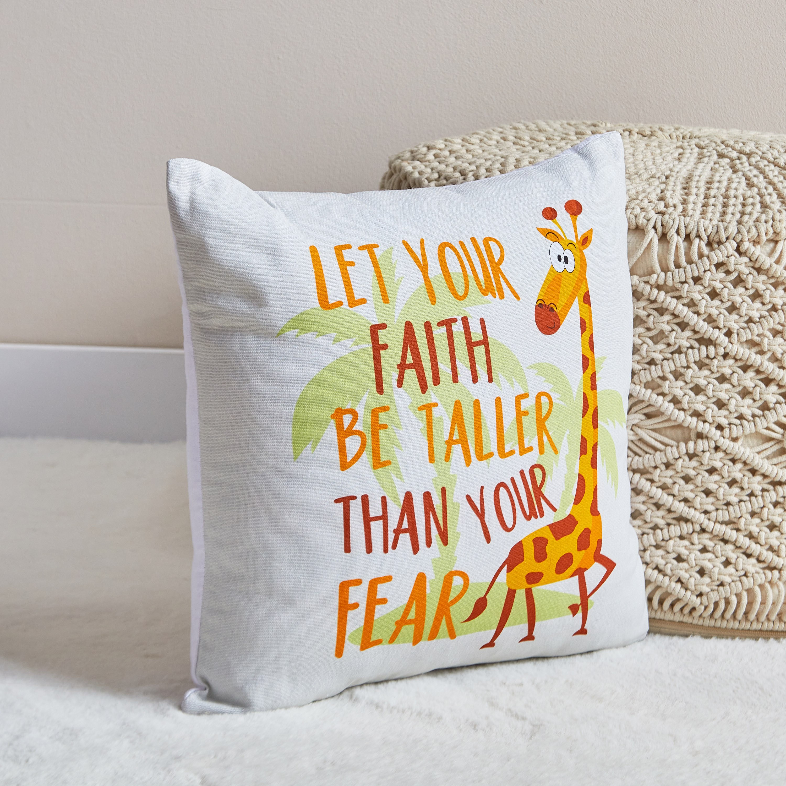 Ron Play Date Faith and Fear Cotton Duck Filled Cushion - 40x40 cm-hbxhomeware-hbxkidsandyouth-image-1