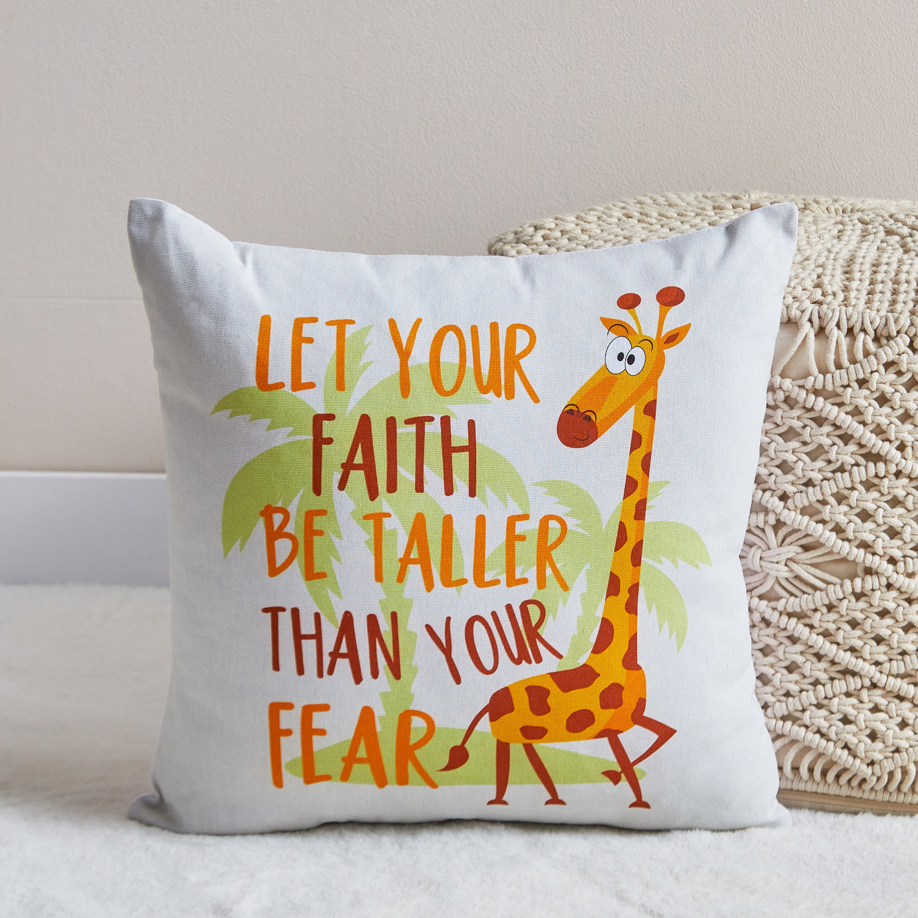 Ron Play Date Faith and Fear Cotton Duck Filled Cushion - 40x40 cm-hbxhomeware-hbxkidsandyouth-image-2
