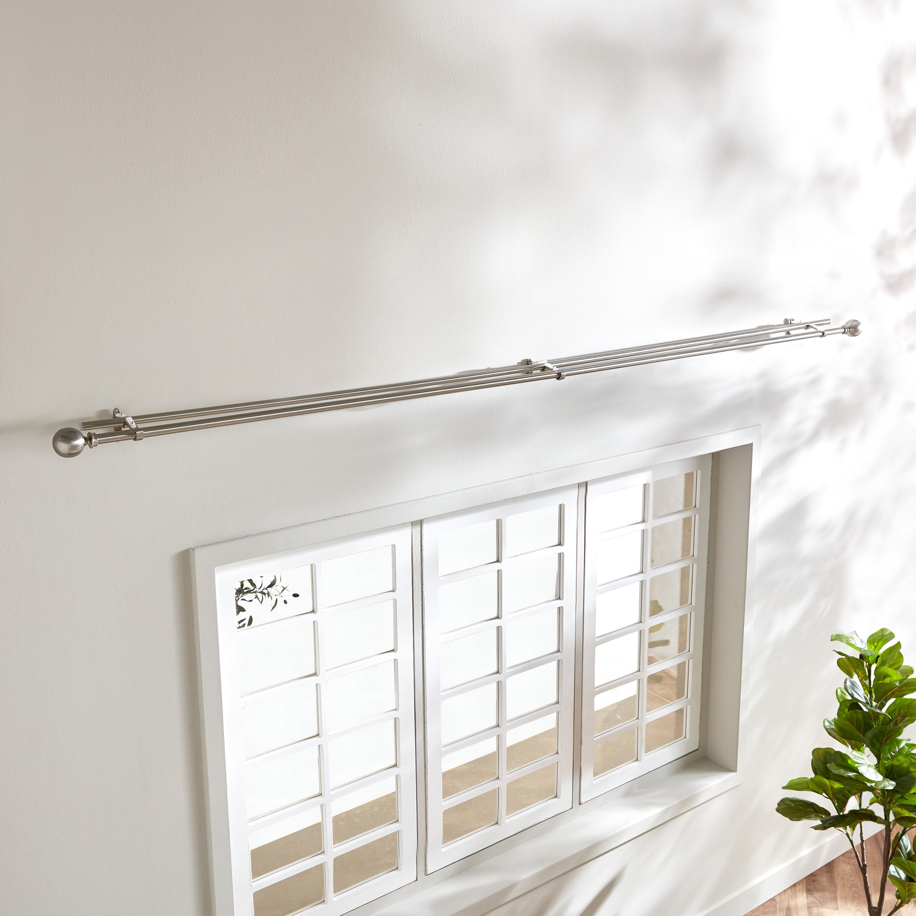 Ball 19mm Double Curtain Rod and Finial - 157-457 cm-hbxhomeware-hbxdecorandfurnishings-image-2
