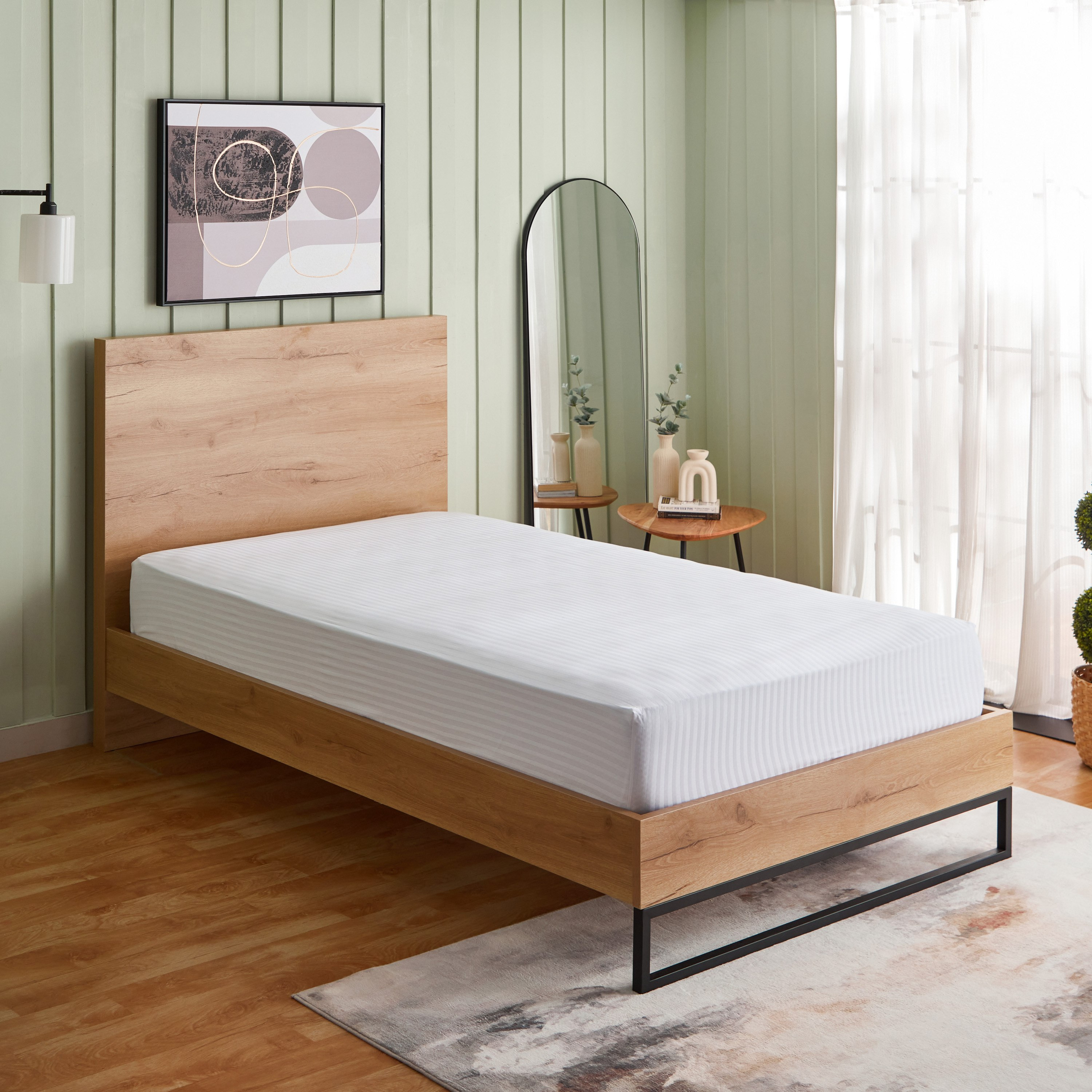 Hamilton Twin BCI Cotton Satin Stripe Fitted Sheet - 120x200+33 cm-hbxhomeware-hbxbedroom-image-1