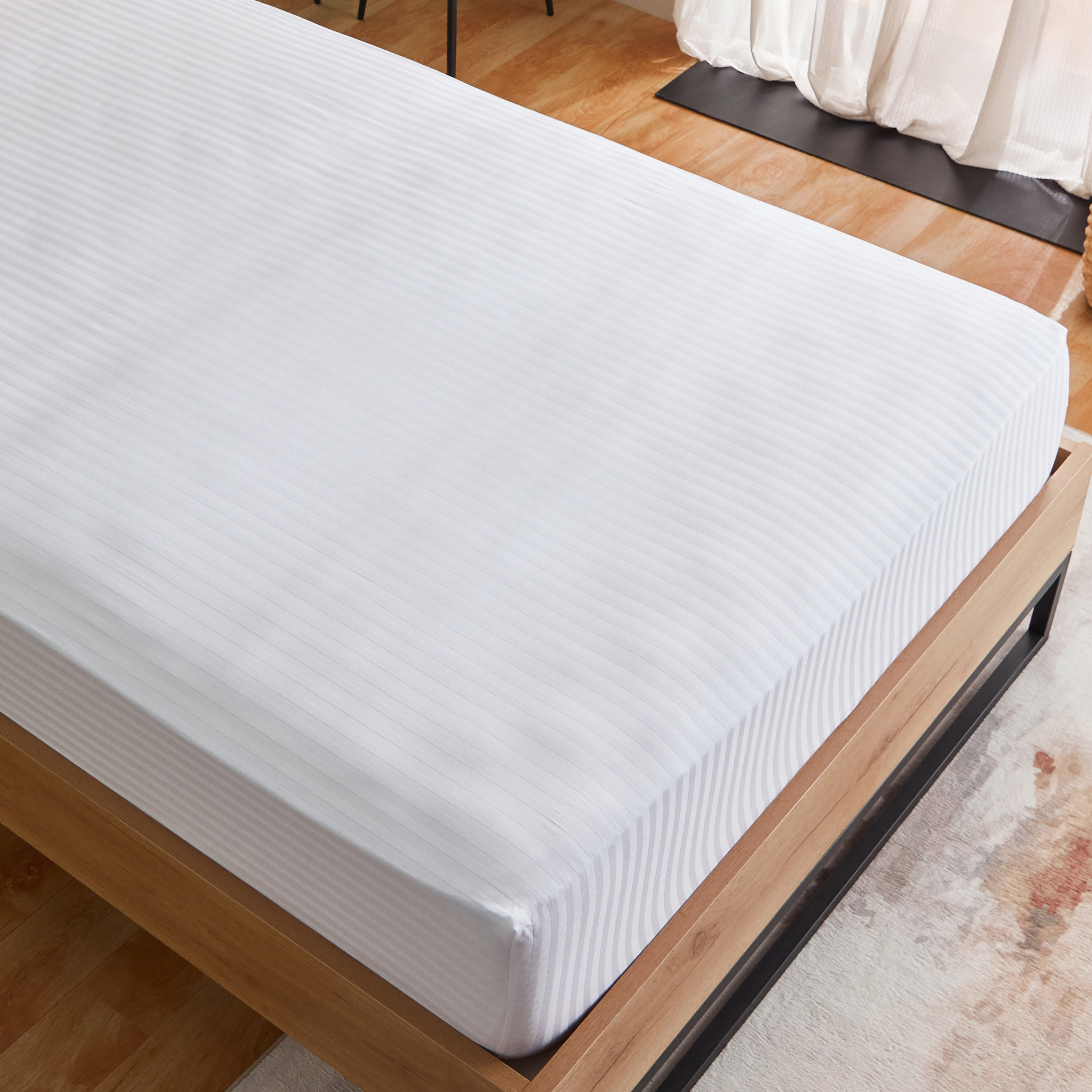 Hamilton Twin BCI Cotton Satin Stripe Fitted Sheet - 120x200+33 cm-hbxhomeware-hbxbedroom-image-3