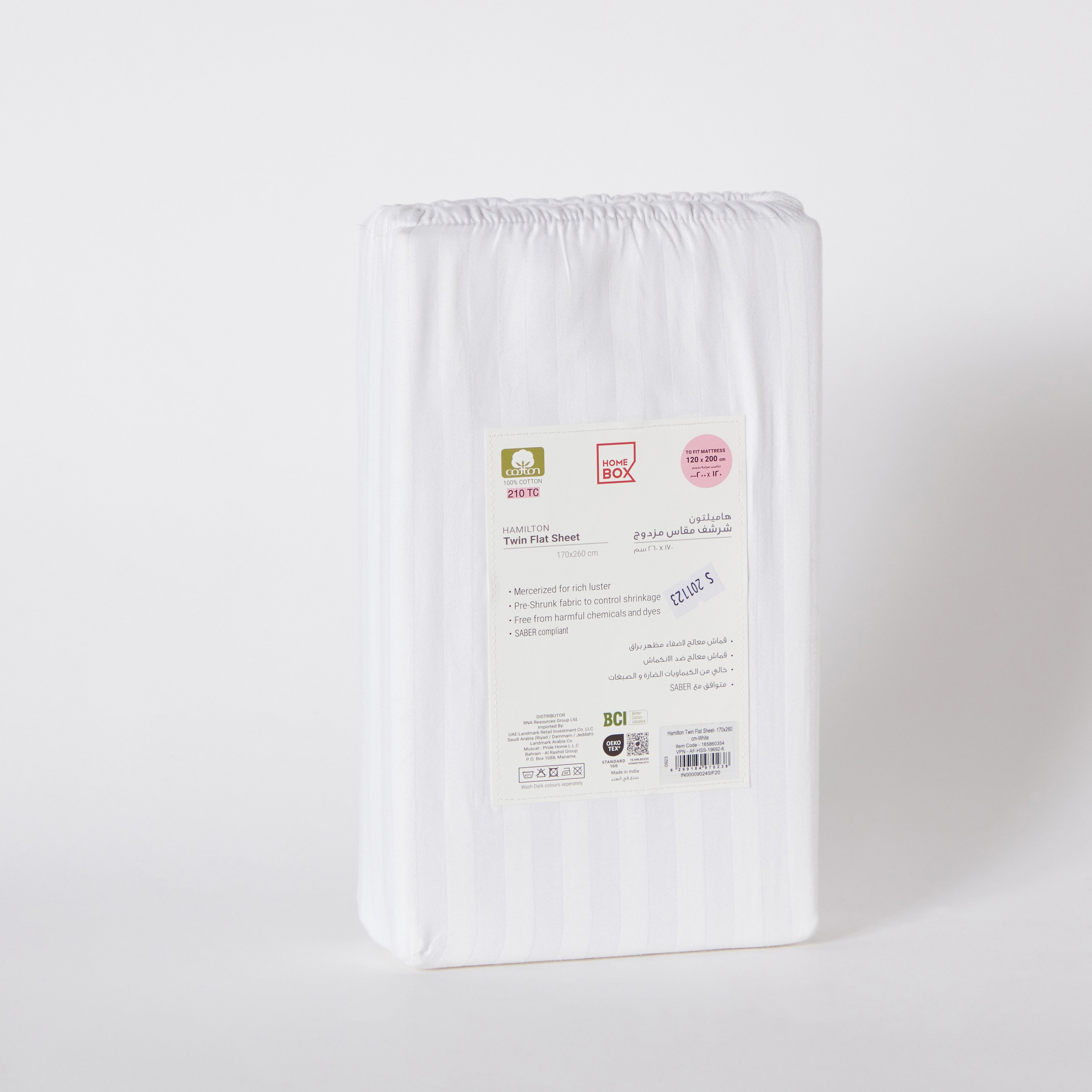 Hamilton Twin BCI Cotton Flat Sheet - 170x260 cm-hbxhomeware-hbxbedroom-image-8
