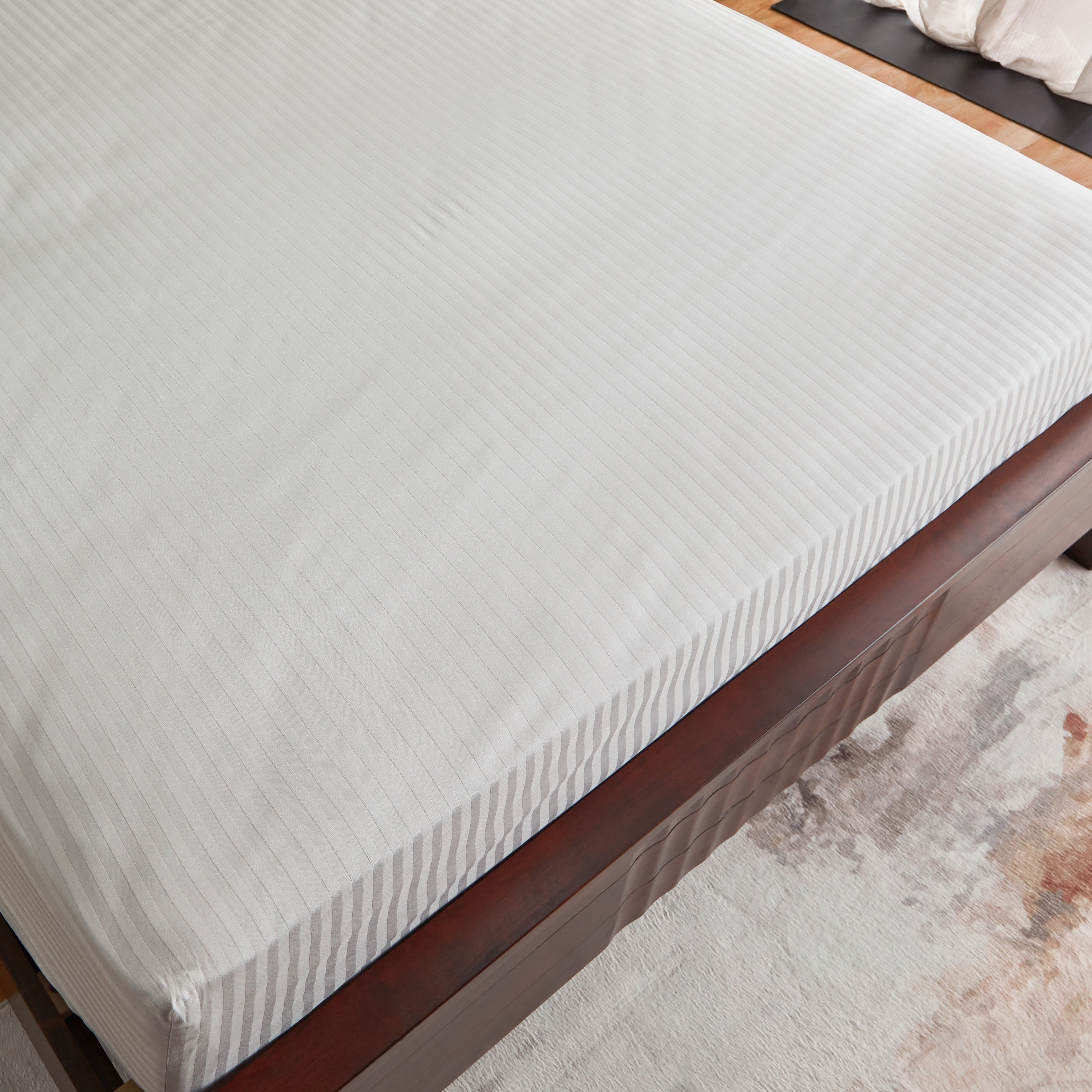 Hamilton King BCI Cotton Satin Stripe Fitted Sheet - 180x200+33 cm-hbxhomeware-hbxbedroom-image-3