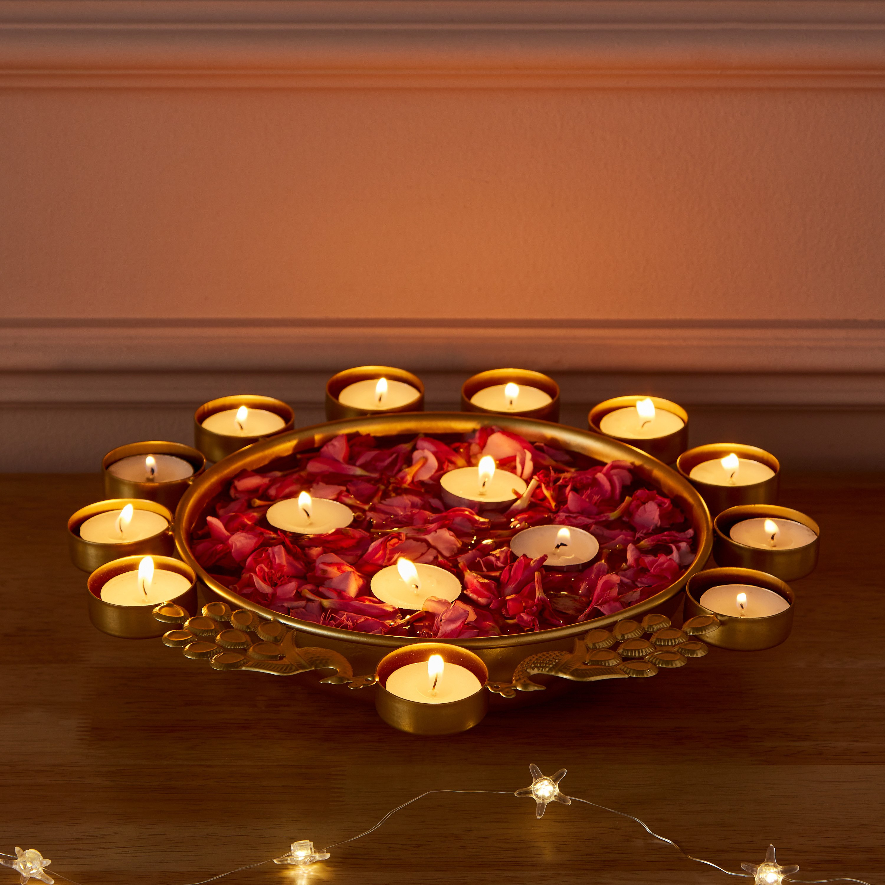 أورلي ديكور معدن بتصميم طاووس من فليكر - 28x28x6 سم-hbxdecorandfurnishings-homeaccessories-bowls-image-1