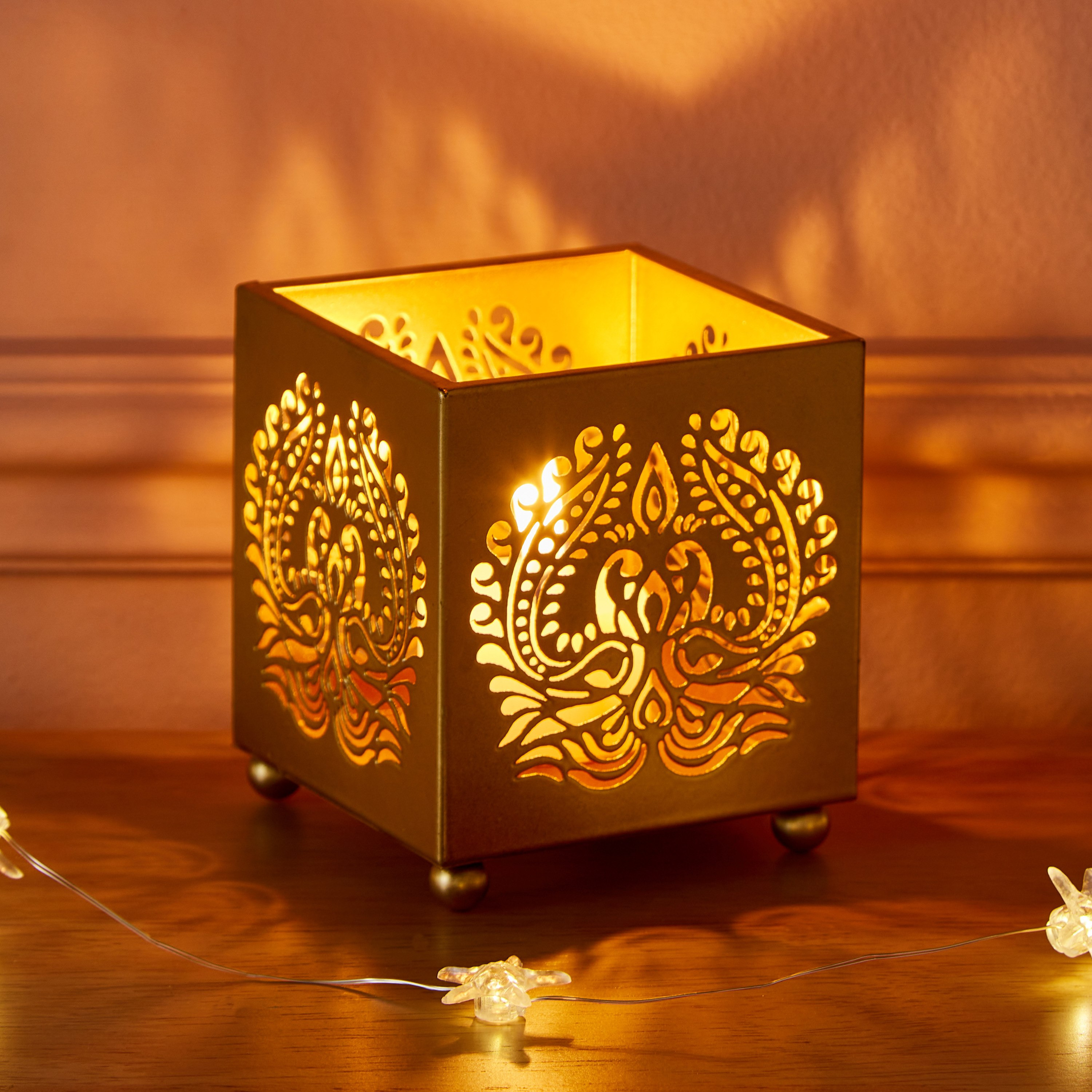 حامل شموع معدن على شكل طاووس من فليكر - 8x8x8.5 سم-hbxlivingroom-decorandaccessories-candleholders-image-1