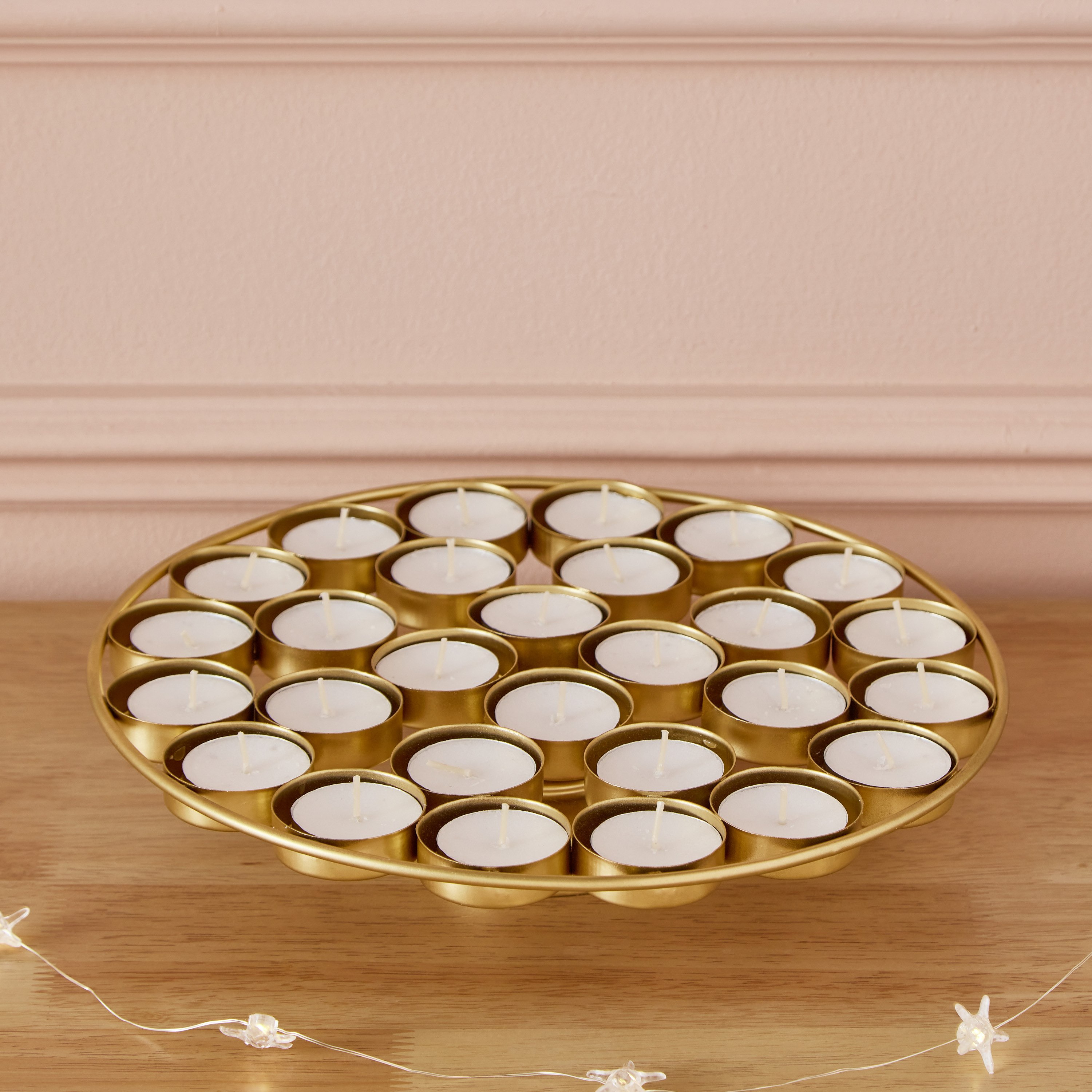 صينية حامل شموع صغيرة معدن من فليكر - 26.5x26.5x5 سم-hbxlivingroom-decorandaccessories-candleholders-image-2