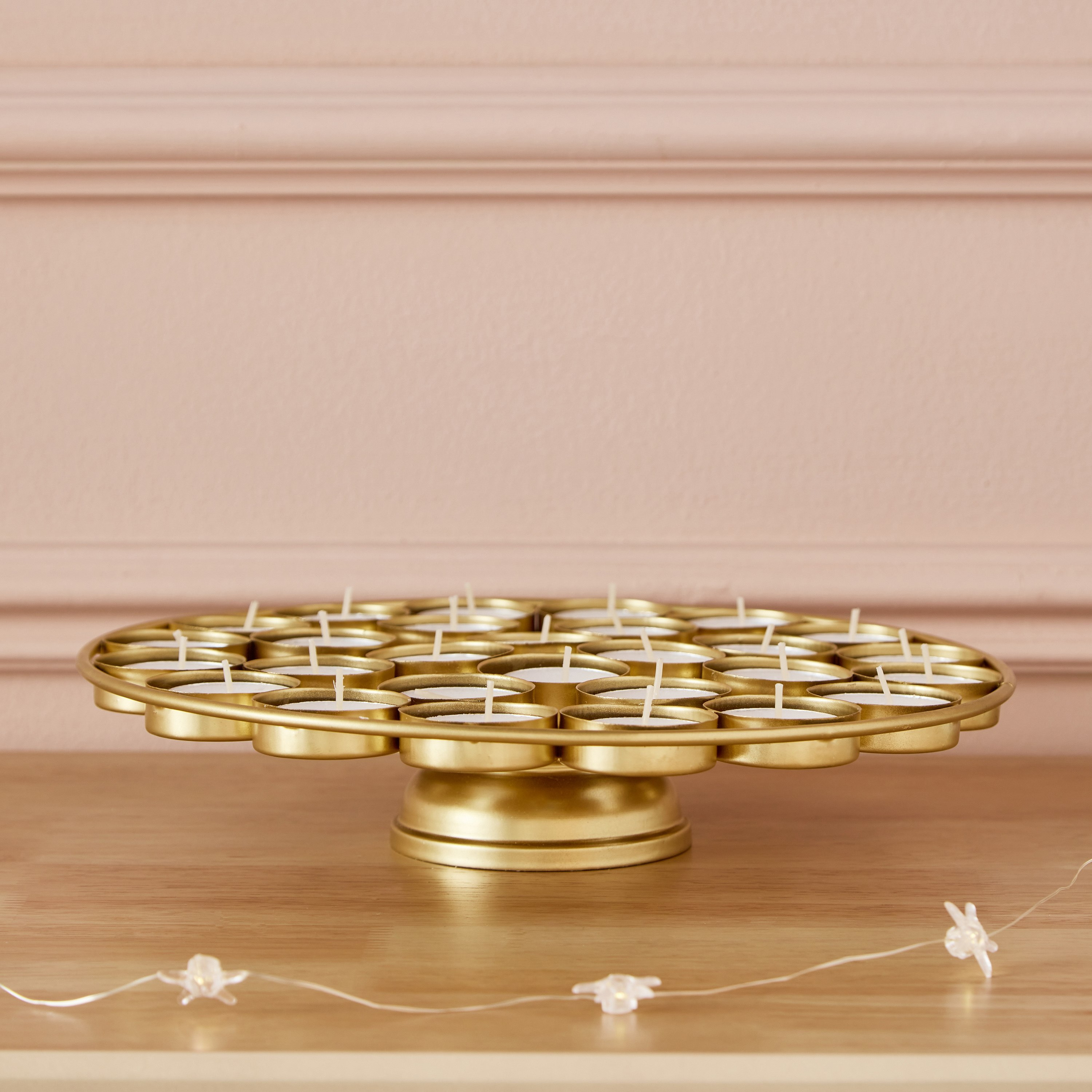 صينية حامل شموع صغيرة معدن من فليكر - 26.5x26.5x5 سم-hbxlivingroom-decorandaccessories-candleholders-image-3