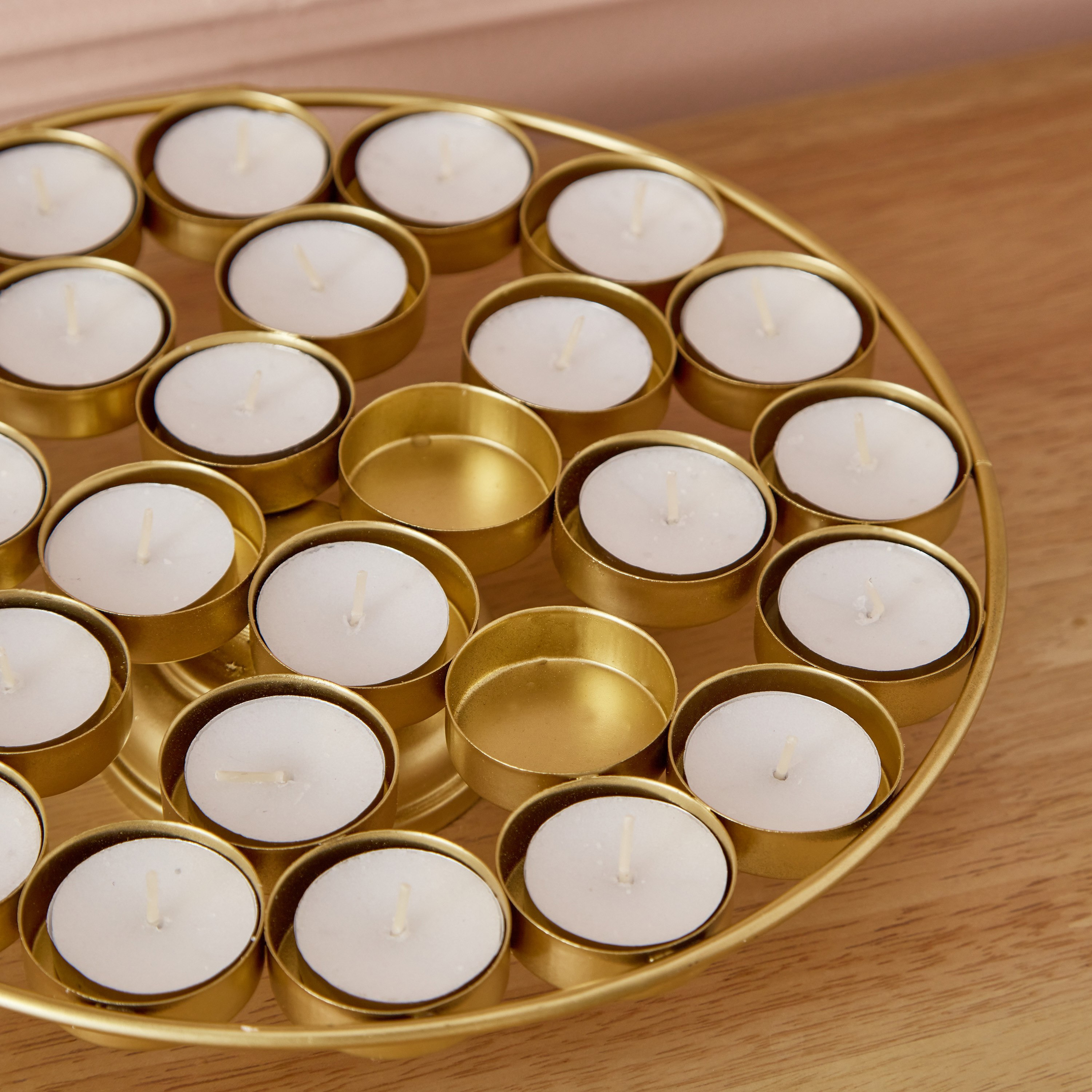 صينية حامل شموع صغيرة معدن من فليكر - 26.5x26.5x5 سم-hbxlivingroom-decorandaccessories-candleholders-image-4