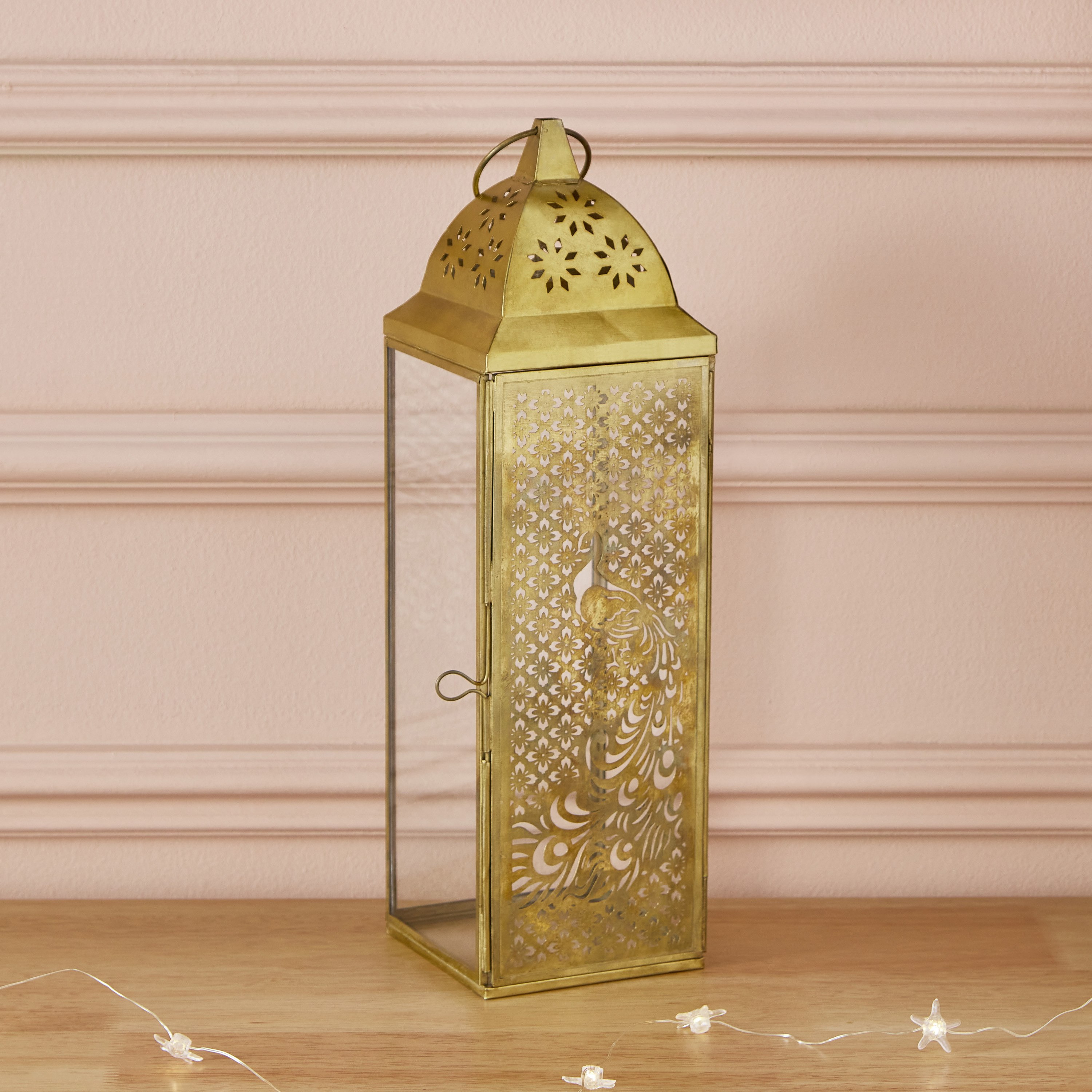 فانوس معدن من فليكر بيكوك - 10.5x10.5x35 سم-hbxdecorandfurnishings-homeaccessories-lanterns-image-2