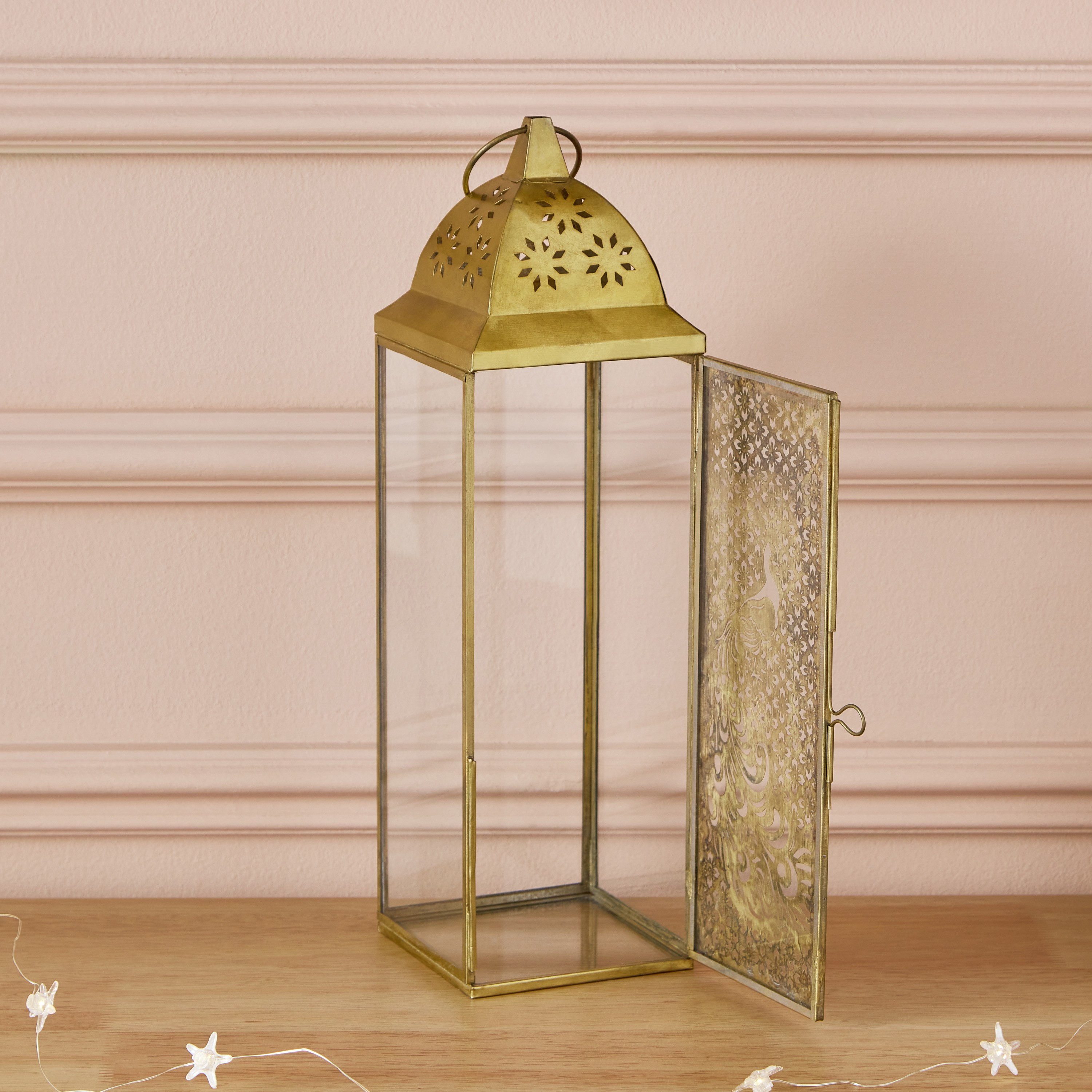 فانوس معدن من فليكر بيكوك - 10.5x10.5x35 سم-hbxdecorandfurnishings-homeaccessories-lanterns-image-3