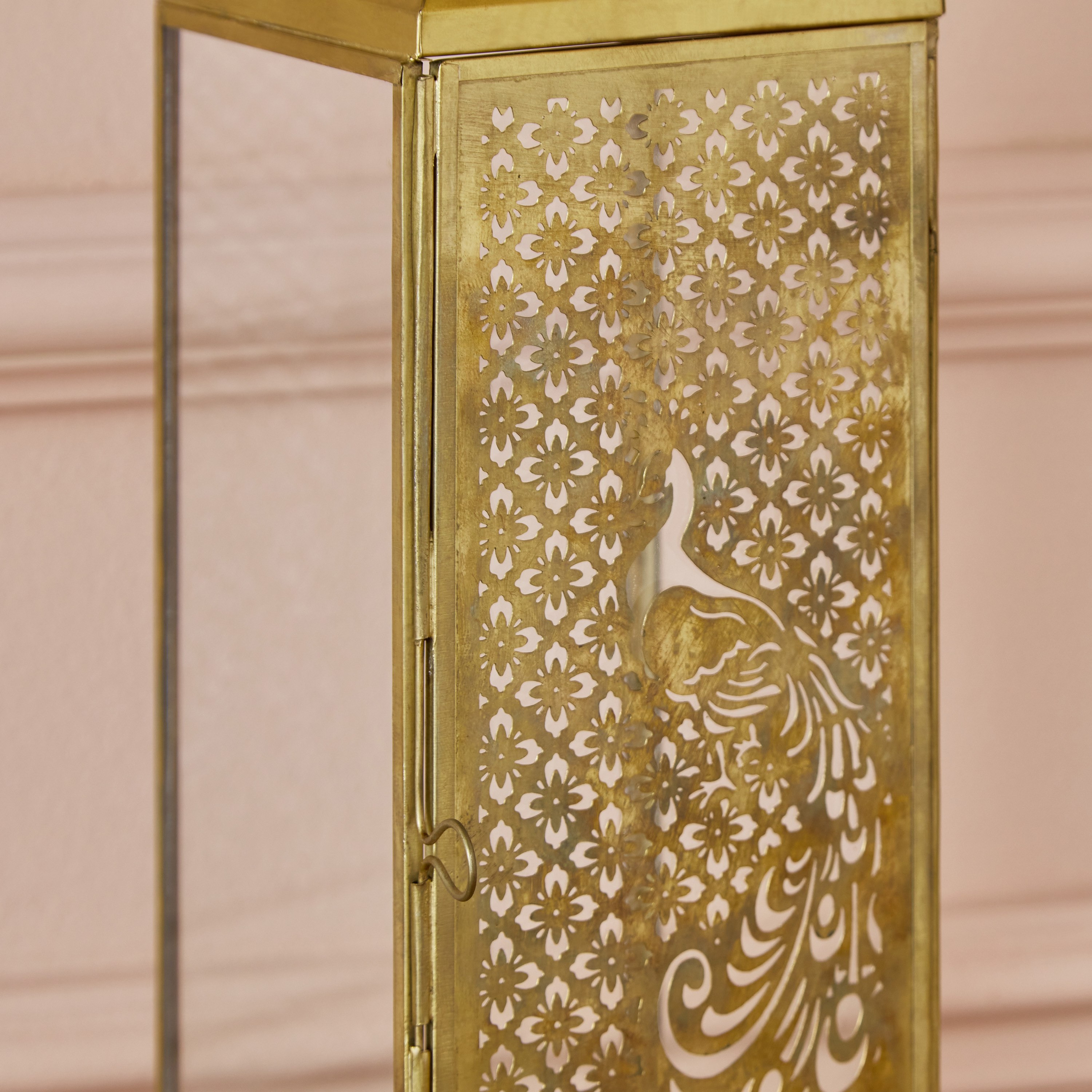 فانوس معدن من فليكر بيكوك - 10.5x10.5x35 سم-hbxdecorandfurnishings-homeaccessories-lanterns-image-4