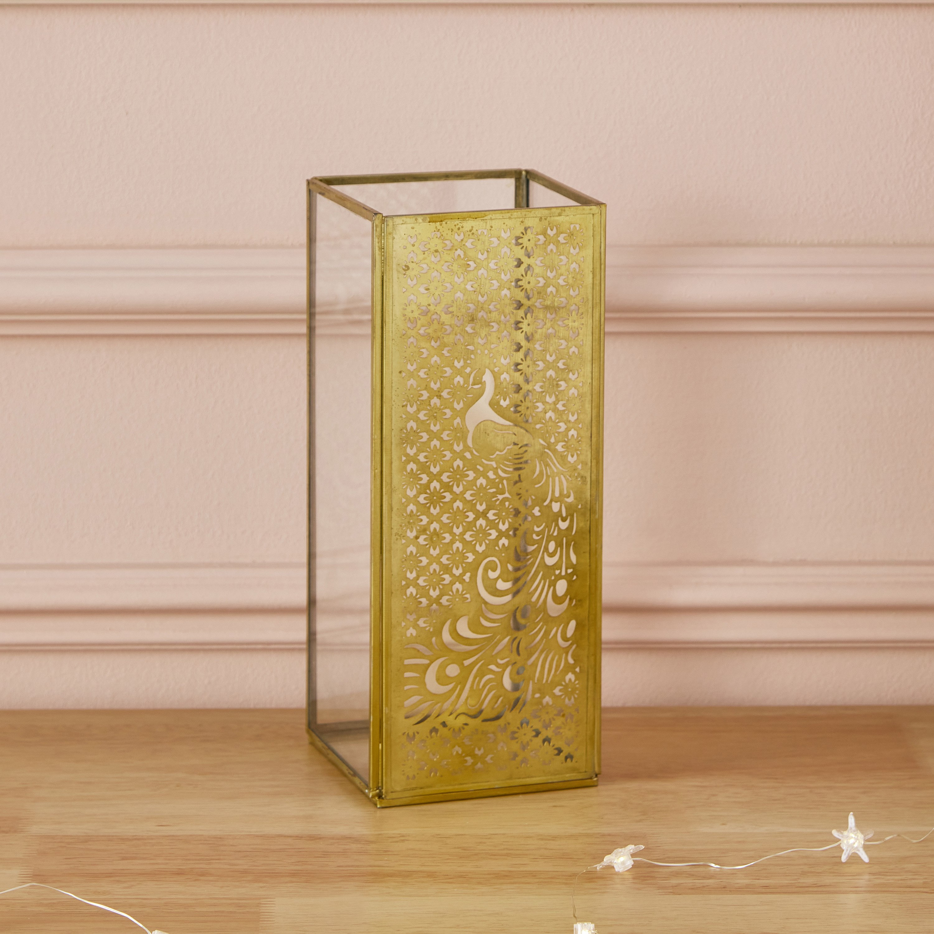 حامل شموع معدن مفرّغ من فليكر بيكوك - 10x10x25.5 سم-hbxlivingroom-decorandaccessories-candleholders-image-2