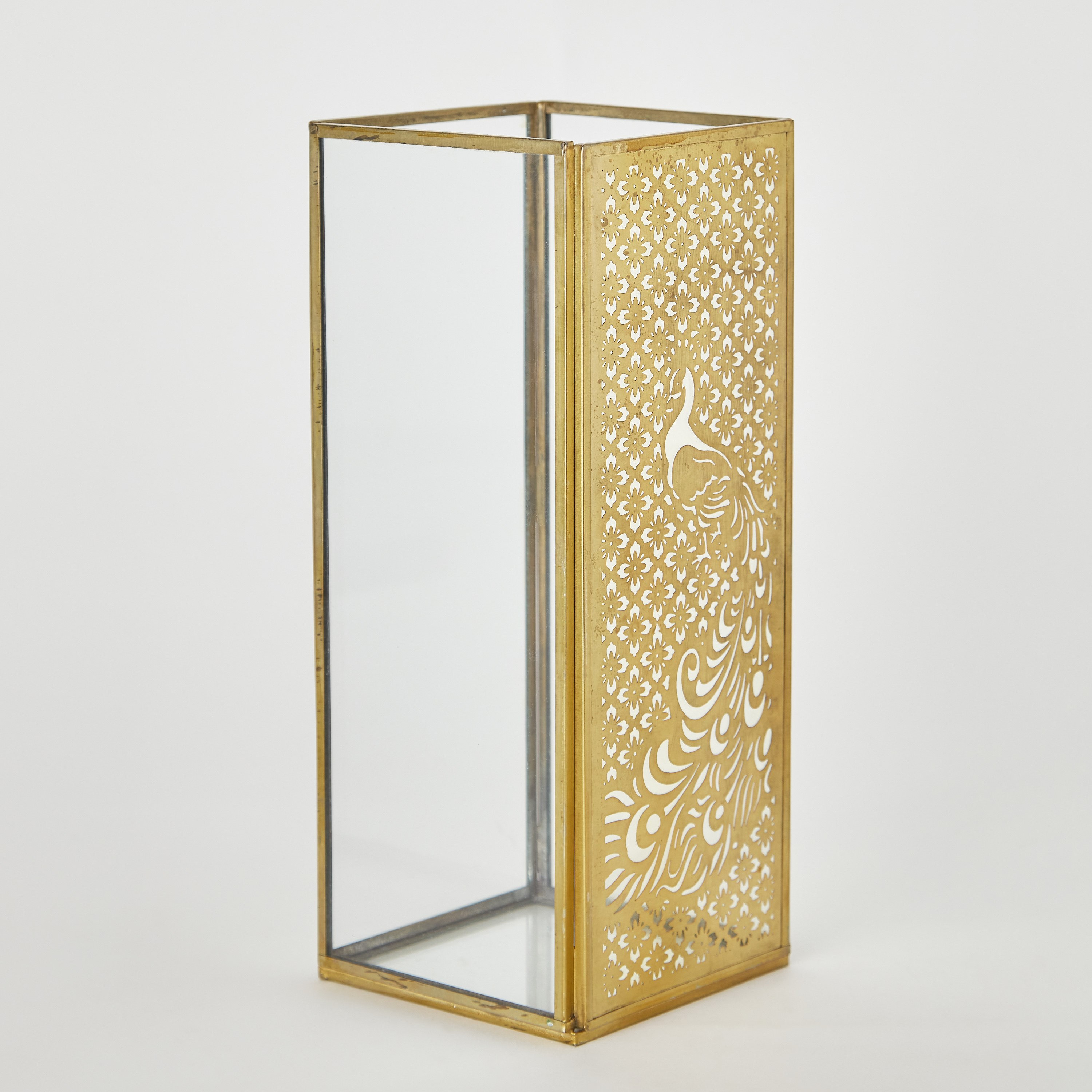 حامل شموع معدن مفرّغ من فليكر بيكوك - 10x10x25.5 سم-hbxlivingroom-decorandaccessories-candleholders-image-5
