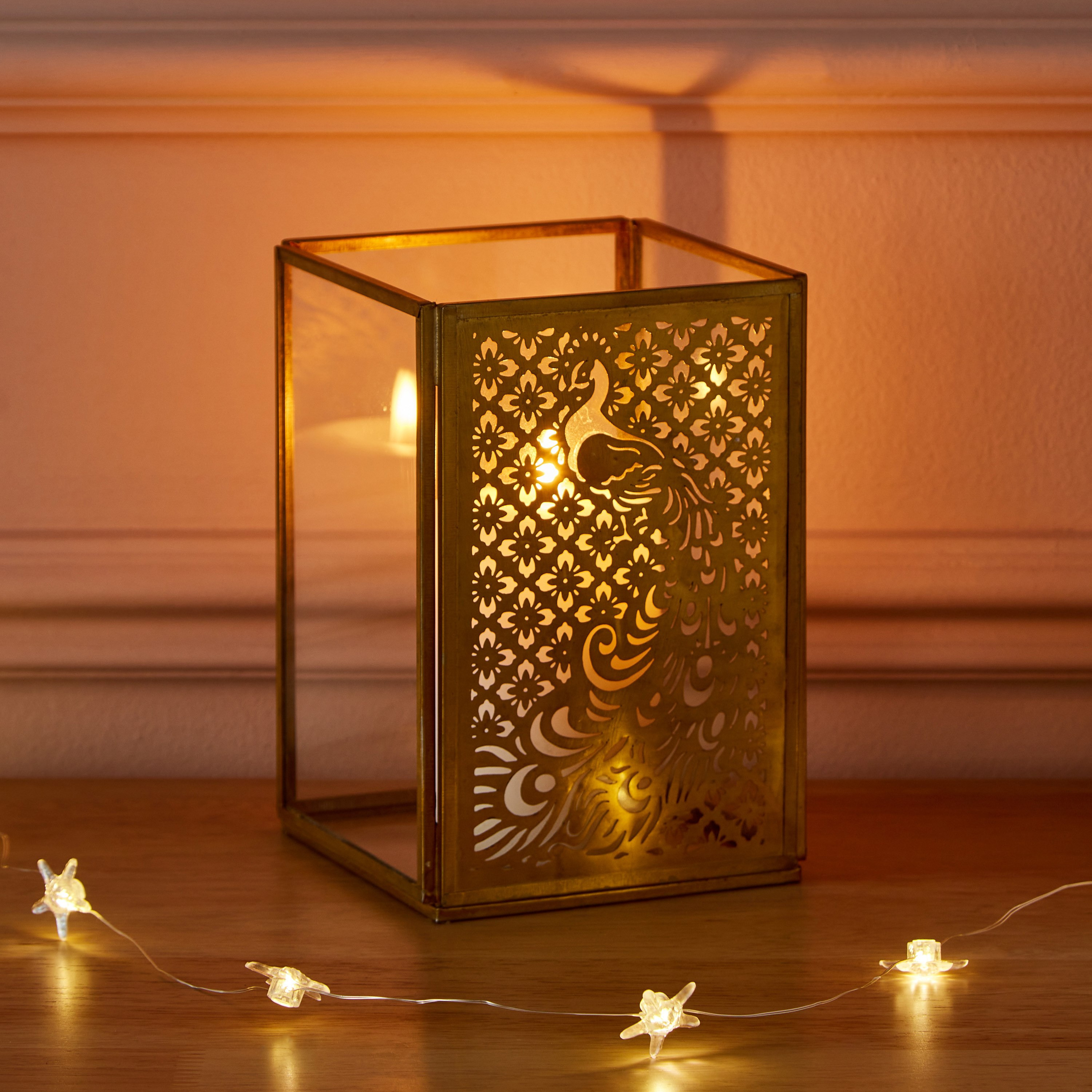 Flicker Metal Peacock Cutwork Candleholder - 10x10x15.5 cm-PROMO_HB_AE_B2G2_011025-image-1