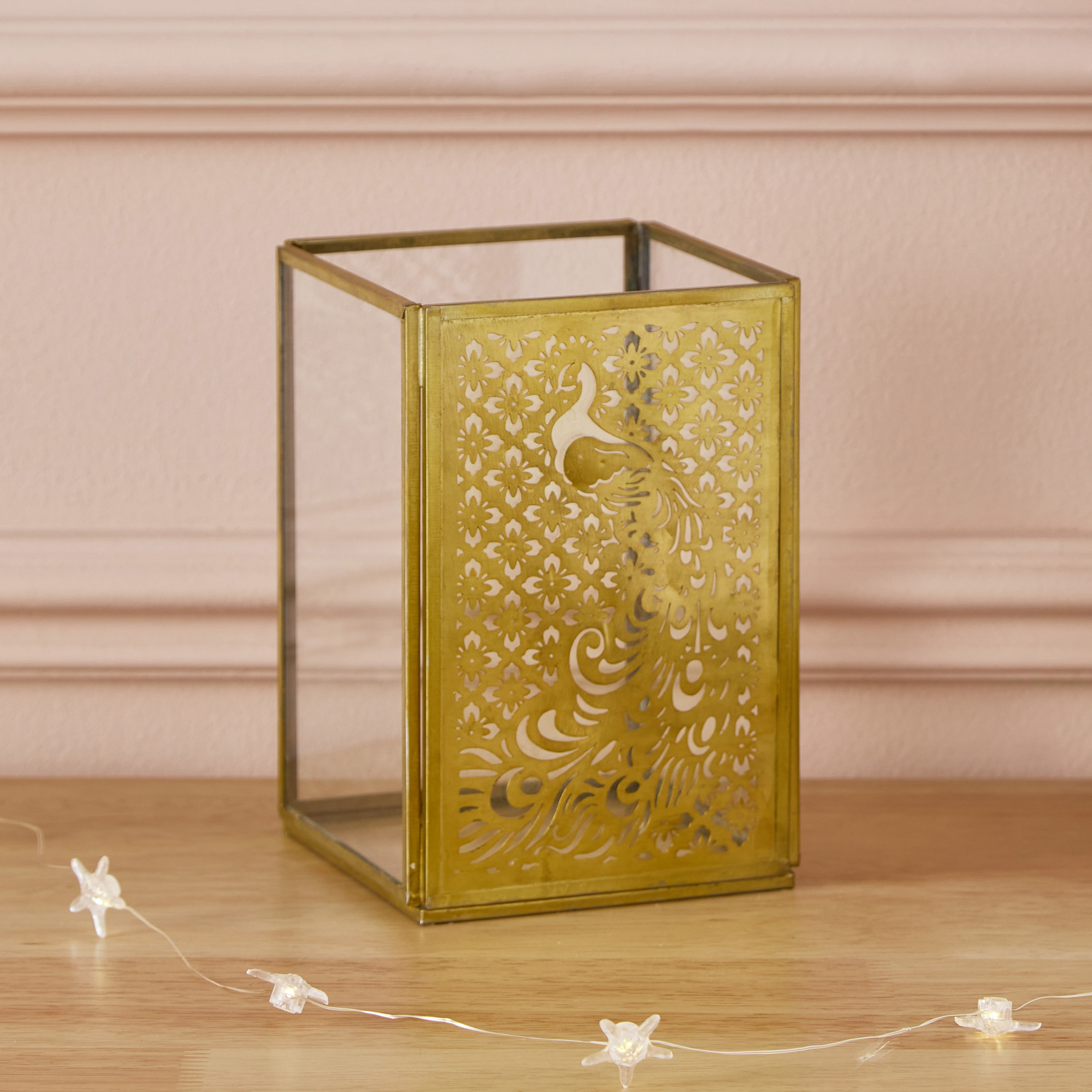 Flicker Metal Peacock Cutwork Candleholder - 10x10x15.5 cm-PROMO_HB_AE_B2G2_011025-image-2