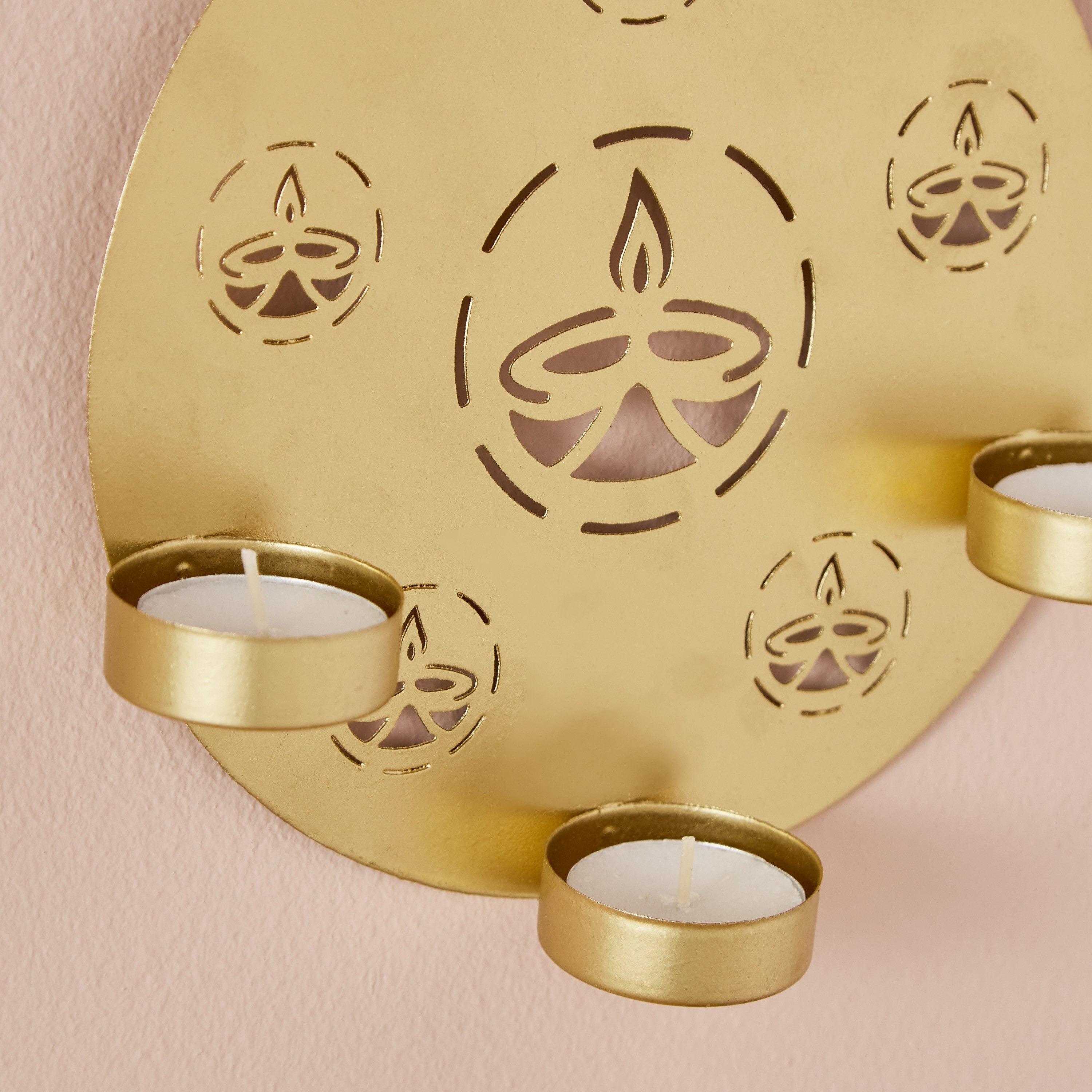 Flicker 2-Piece Metal Etching Wall Tealight Candleholder Set - 18.4x4x17.5 cm-hbxlivingroom-decorandaccessories-candleholders-image-4
