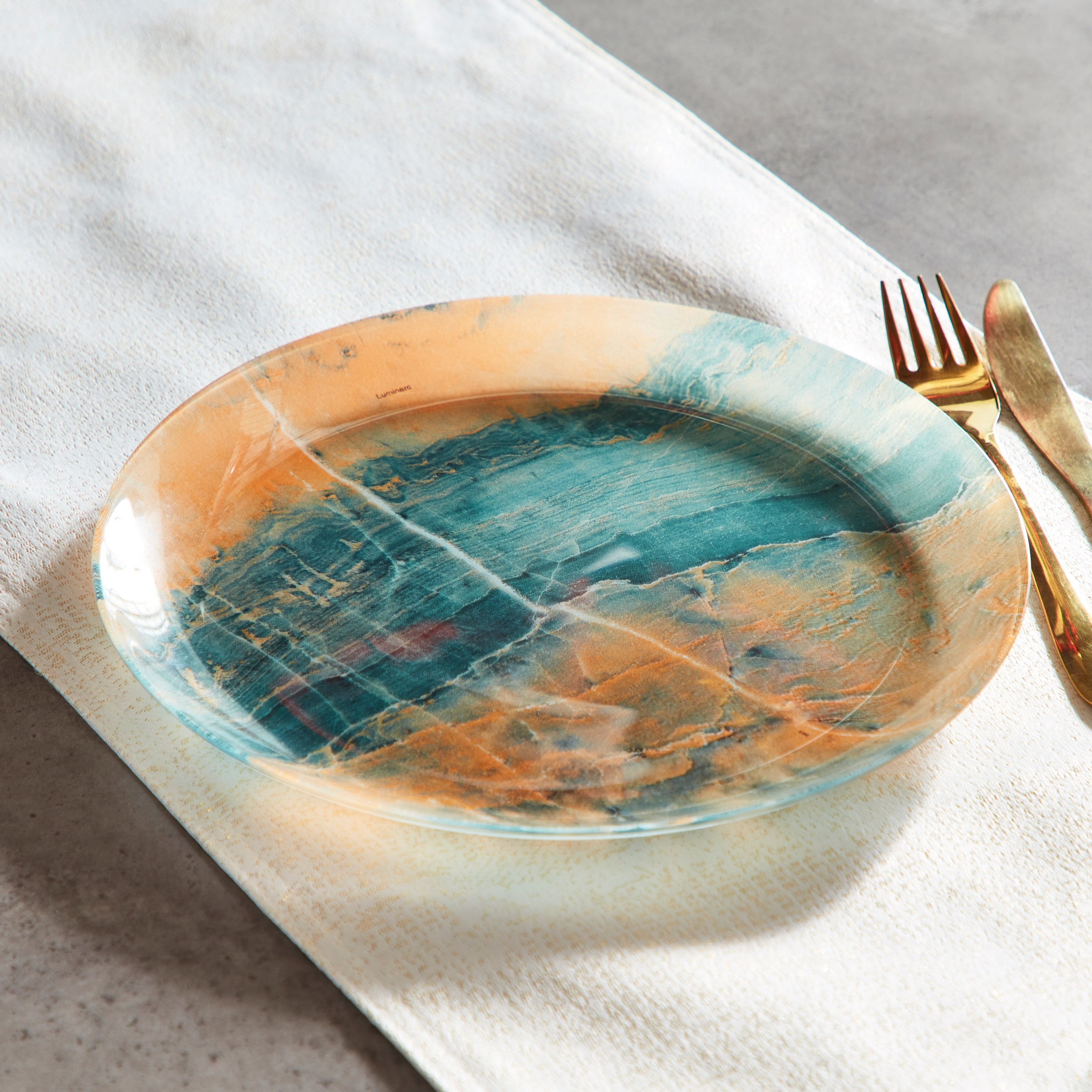 Luminarc Glass Granitelia Dinner Plate - 26 cm-hbxdecorandfurnishings-tabletop-crockery-image-2