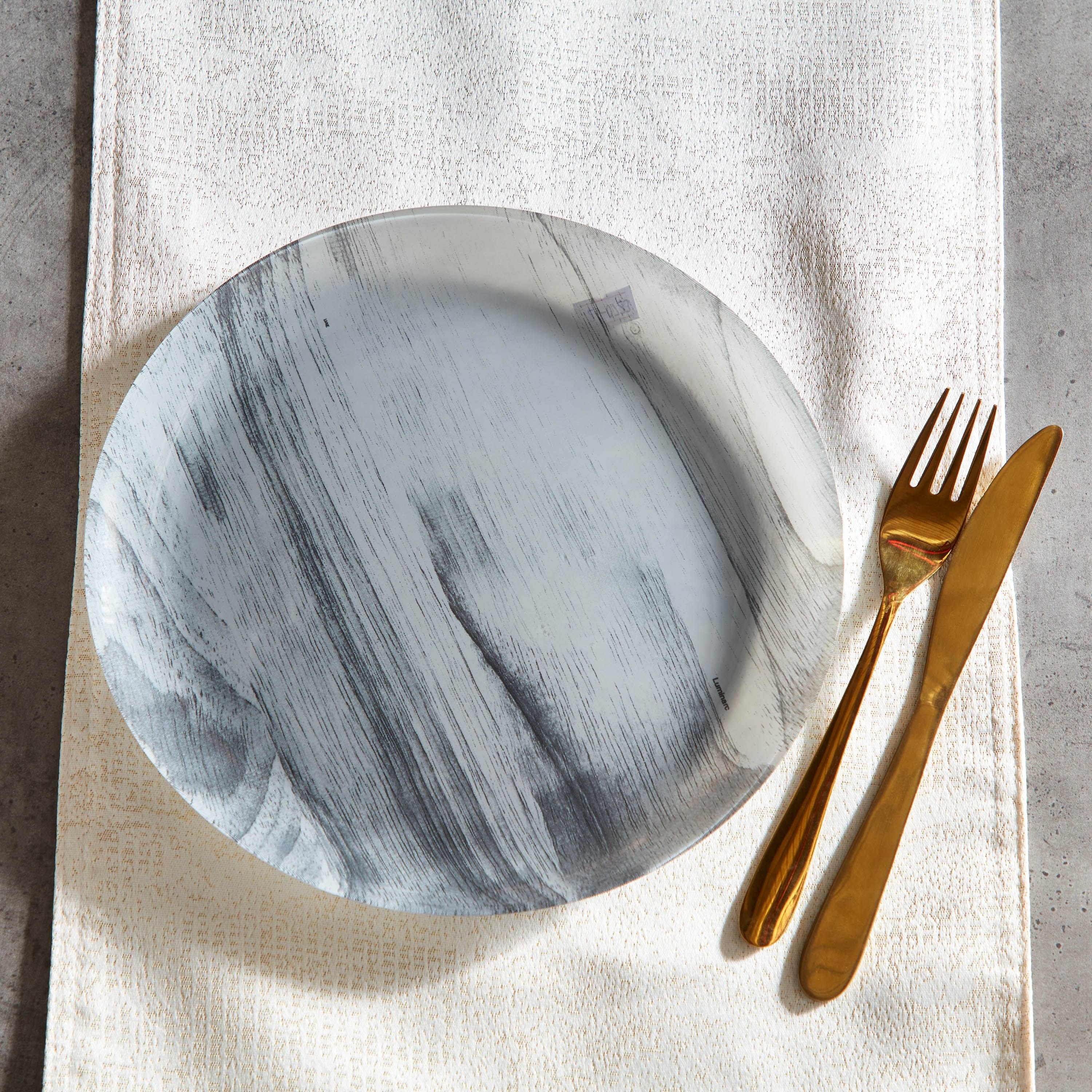 Luminarc Glass Wood Dinner Plate - 26 cm-hbxdecorandfurnishings-tabletop-crockery-image-1