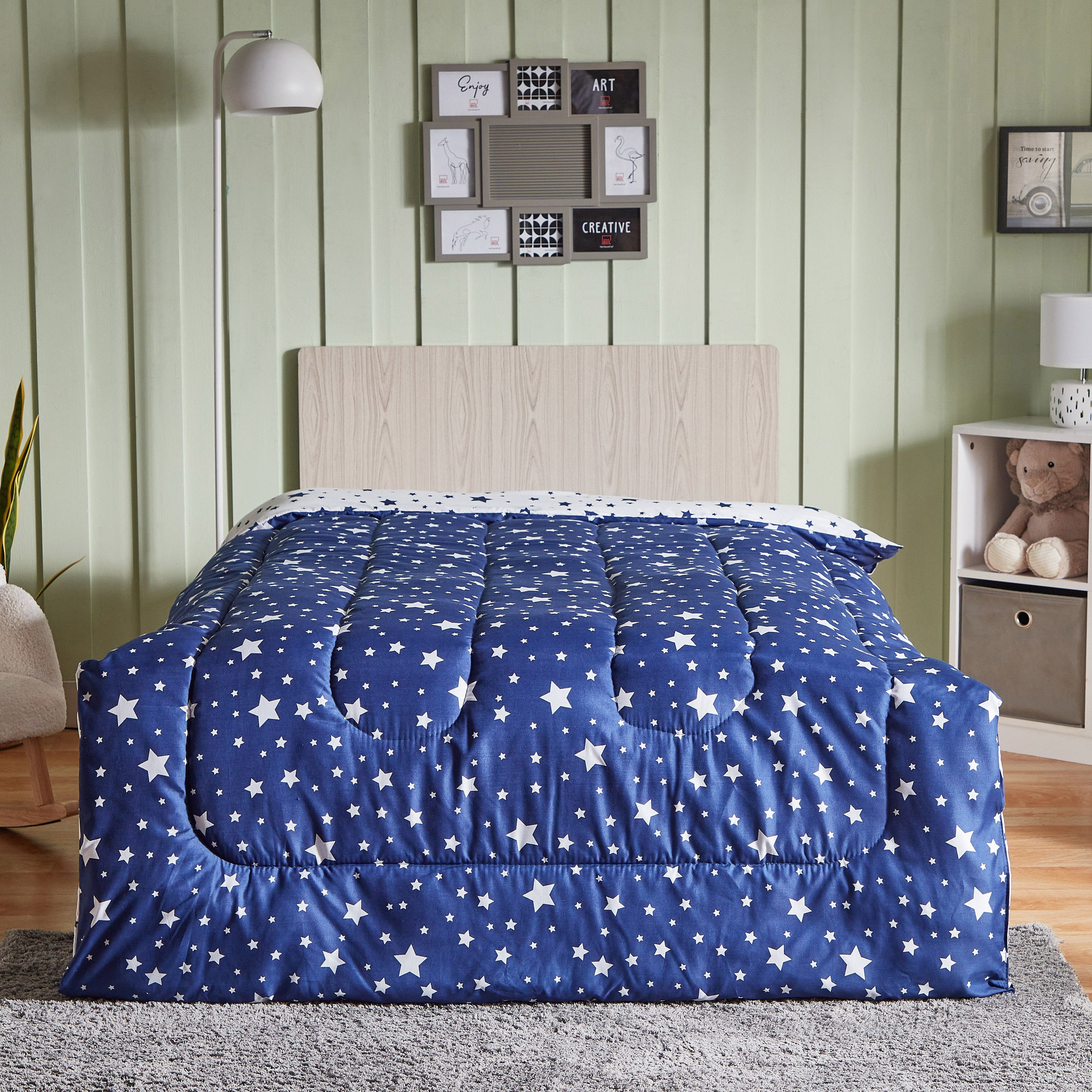 Nora Starry Nights Single Reversible Microfibre Comforter - 135x220 cm-hbxhomeware-hbxkidsandyouth-image-1