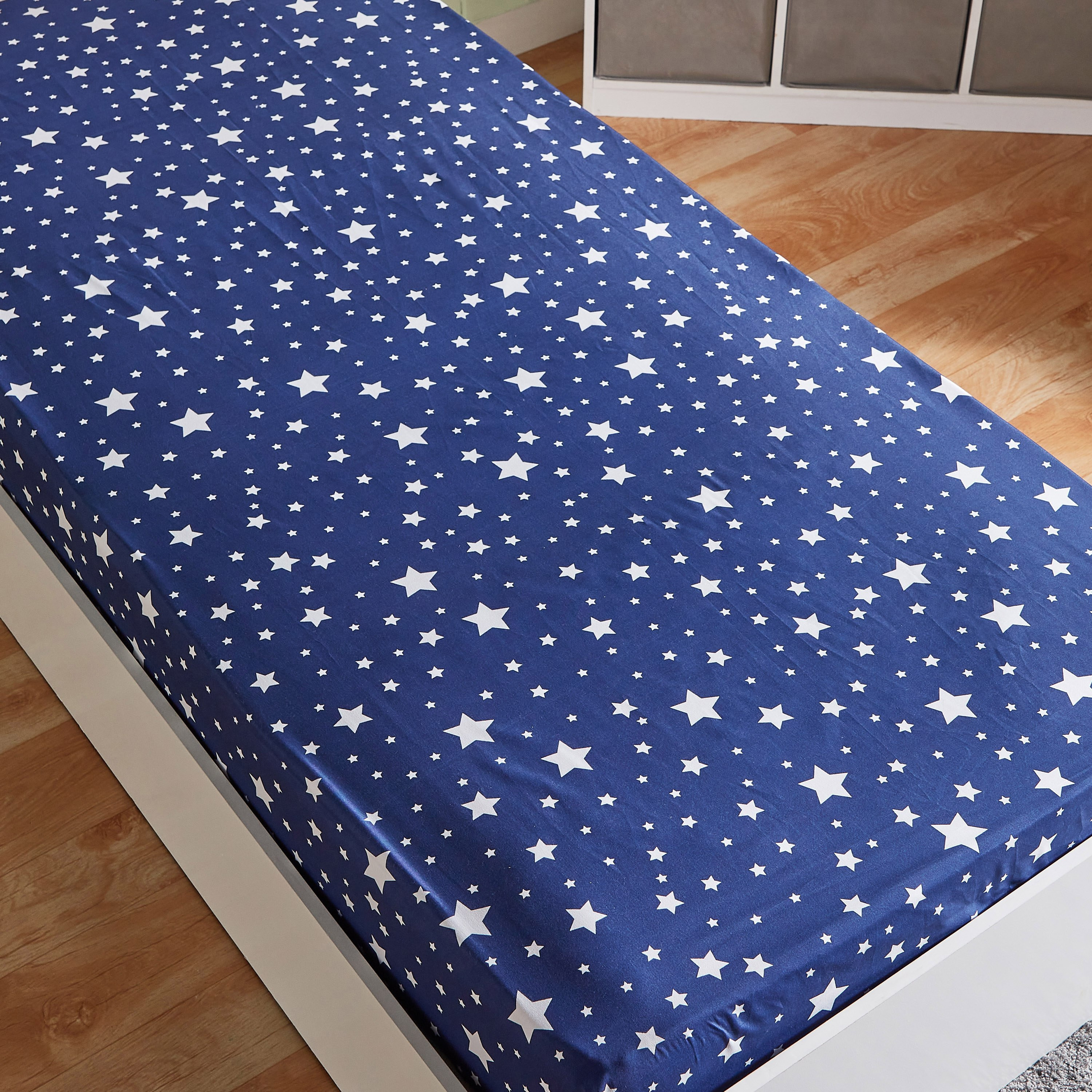 شرشف مطاطي فردي من الألياف الدقيقة ستاري نايتس من نورا - 90x190+25 سم-hbxhomeware-hbxkidsandyouth-image-3