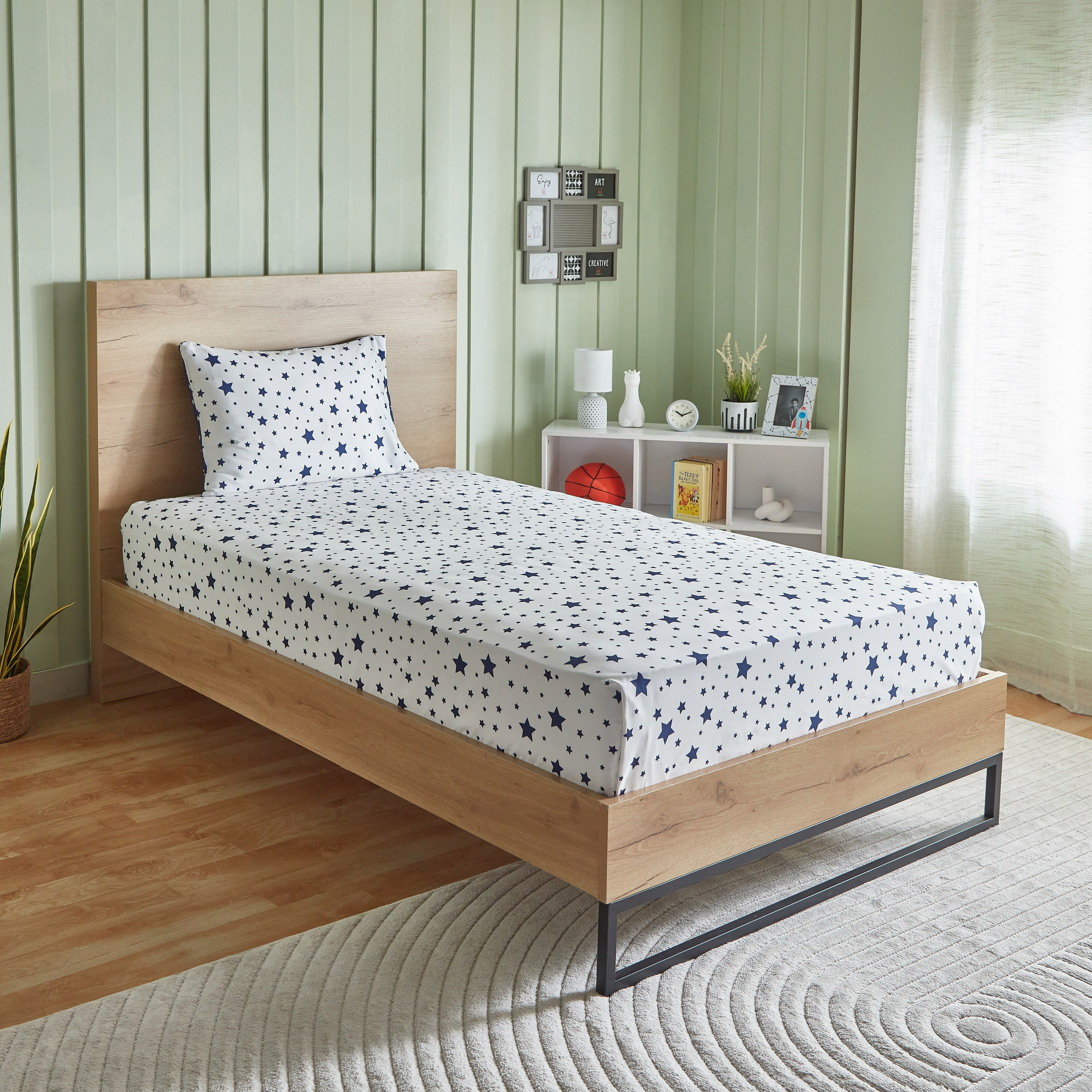 شرشف مسطح توين من الألياف الدقيقة مع غطاء وسادة ستاري نايتس من نورا- 160x240 سم-hbxhomeware-hbxkidsandyouth-image-2