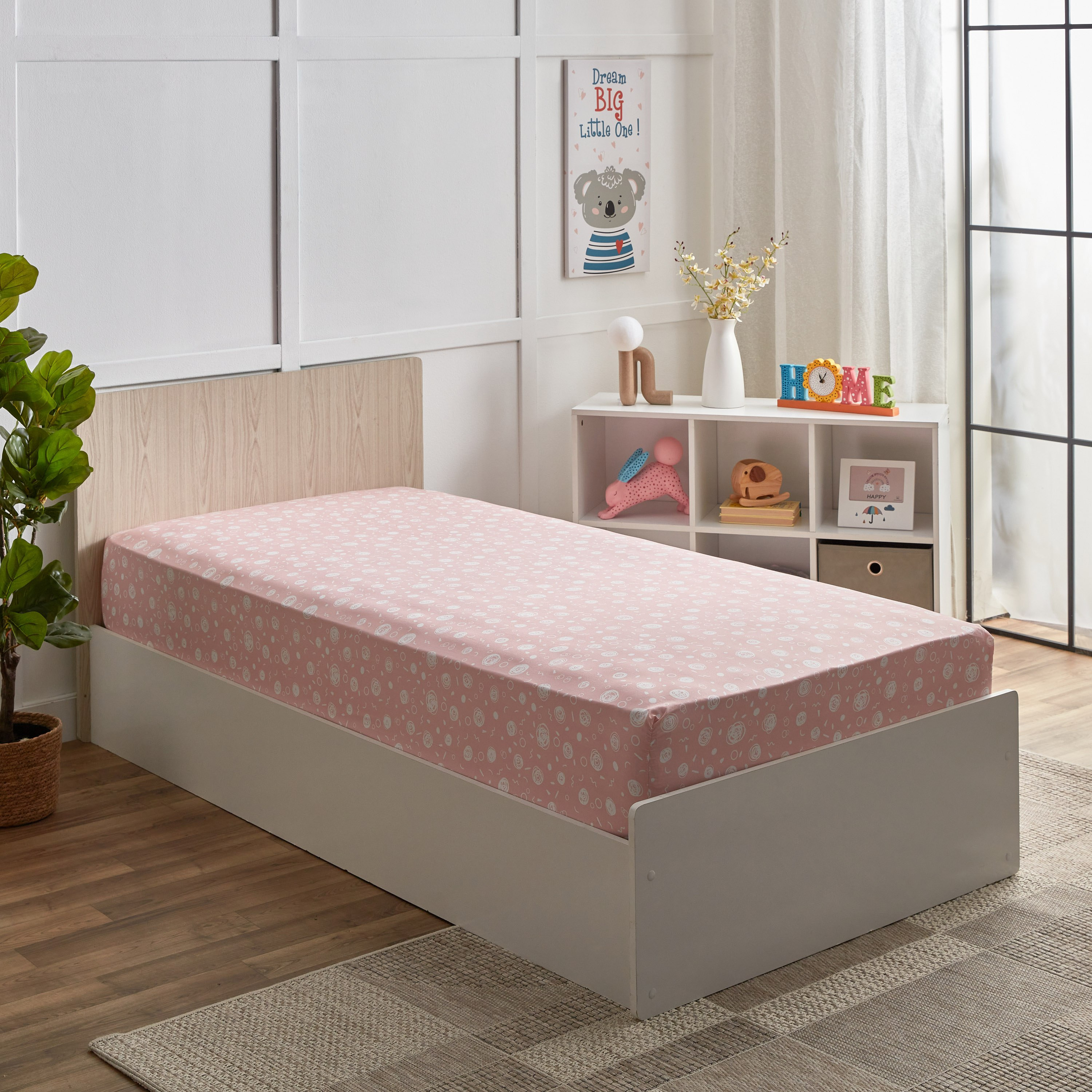 شرشف مطاطي فردي من الألياف الدقيقة دودل من نورا - 90x190+25 سم-hbxhomeware-hbxkidsandyouth-image-1