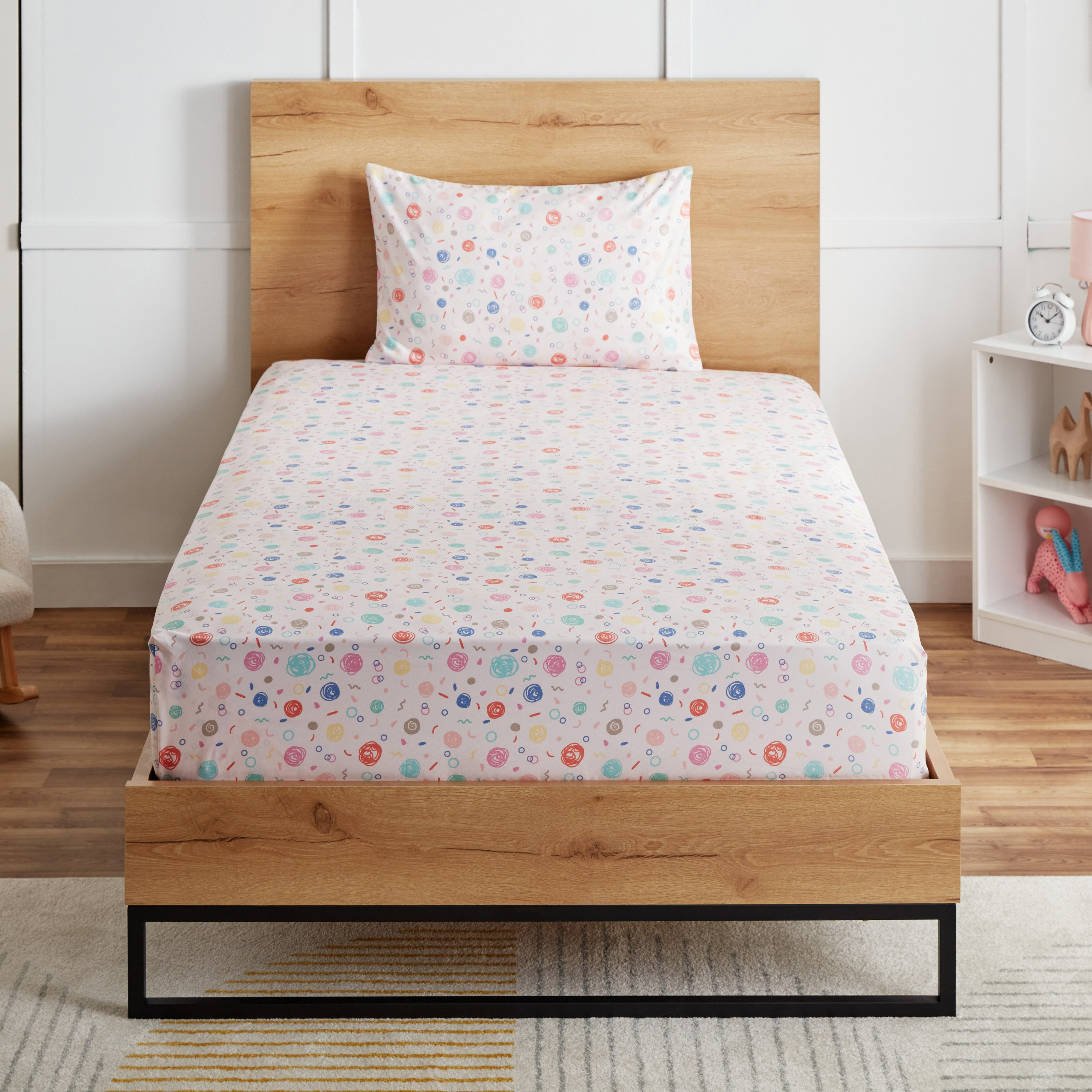 طقم شرشف مسطّح توين من ألياف دقيقة دودل قطعتين من نورا- 160x240 سم-hbxhomeware-hbxkidsandyouth-image-3