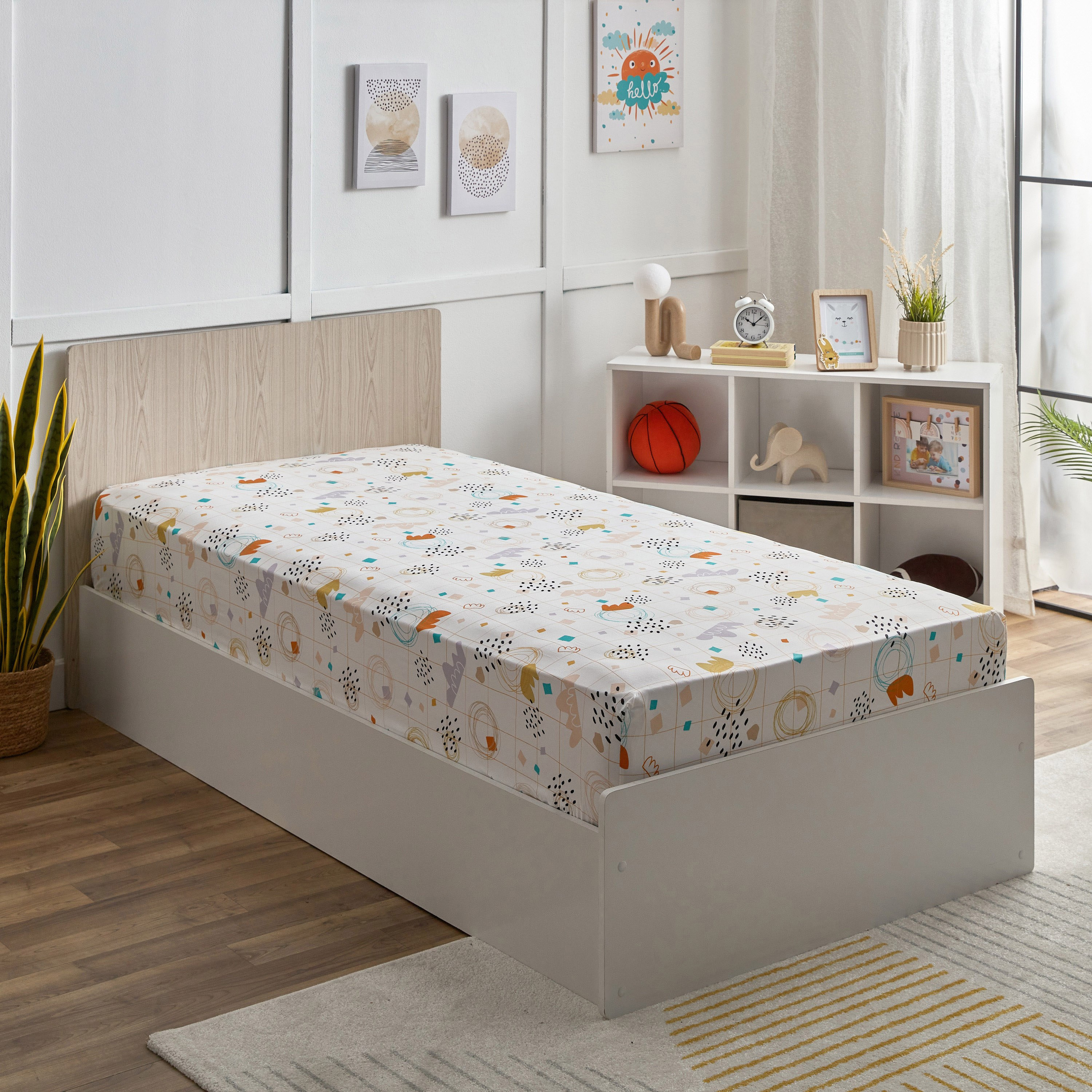 شرشف مطاطي فردي من الألياف الدقيقة سكيب من نورا - 90x190+25 سم-hbxhomeware-hbxkidsandyouth-image-1