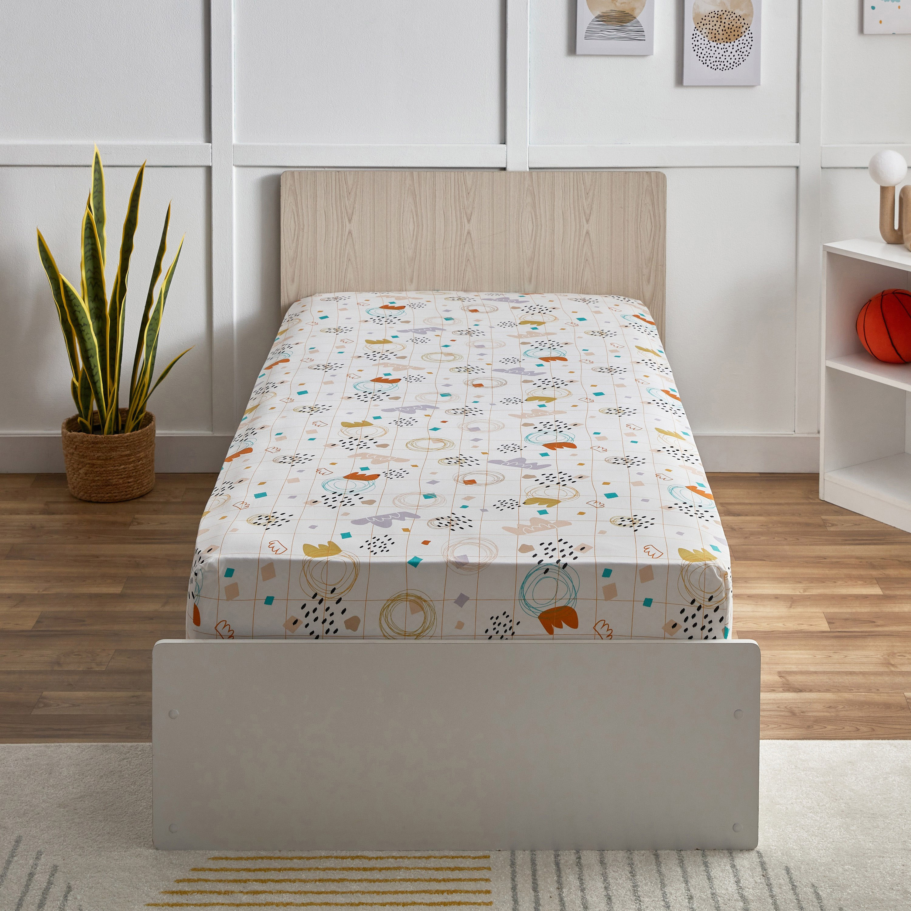 شرشف مطاطي فردي من الألياف الدقيقة سكيب من نورا - 90x190+25 سم-hbxhomeware-hbxkidsandyouth-image-2
