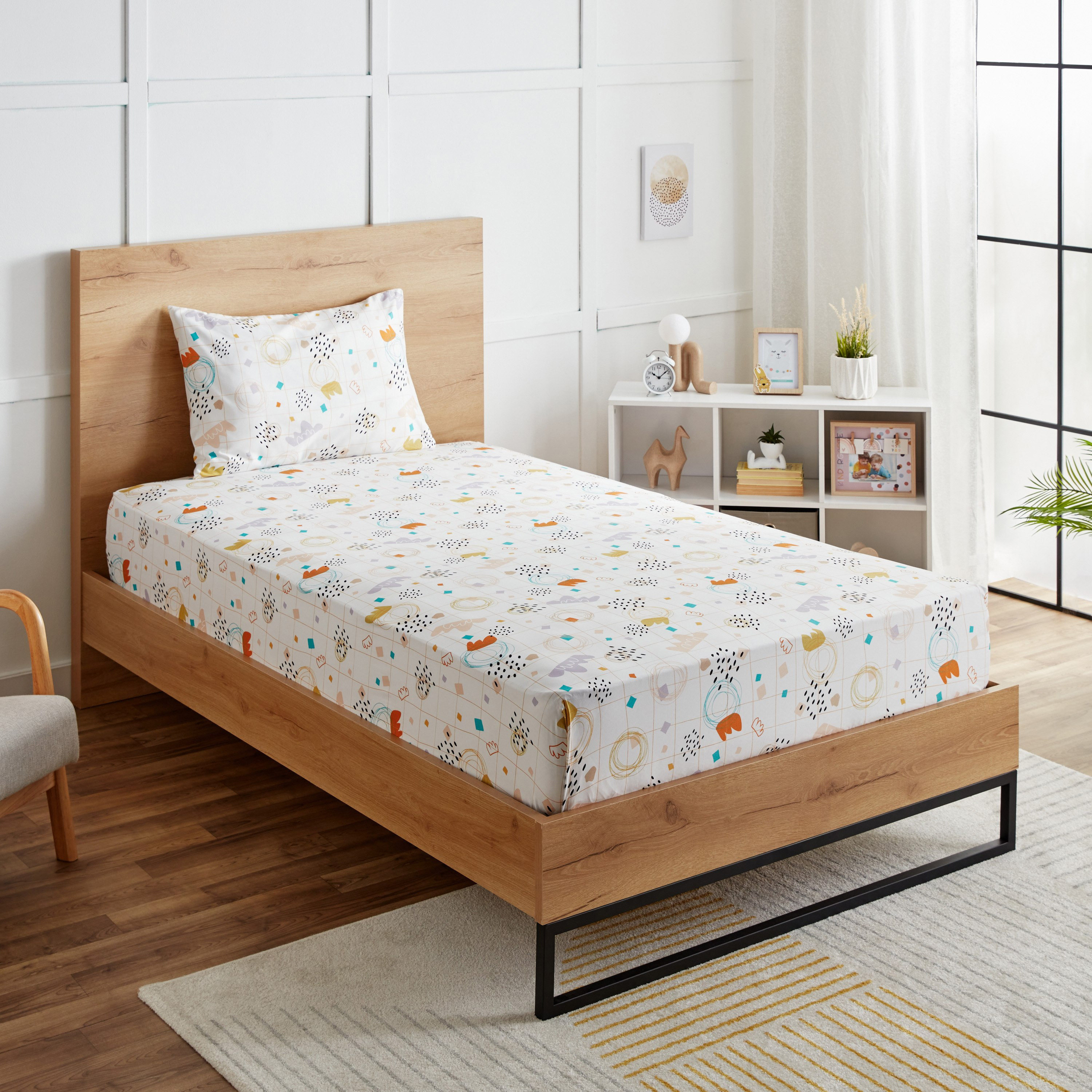 طقم شرشف مسطّح توين من ألياف دقيقة سكيب قطعتين من نورا- 160x240 سم-hbxhomeware-hbxkidsandyouth-image-2