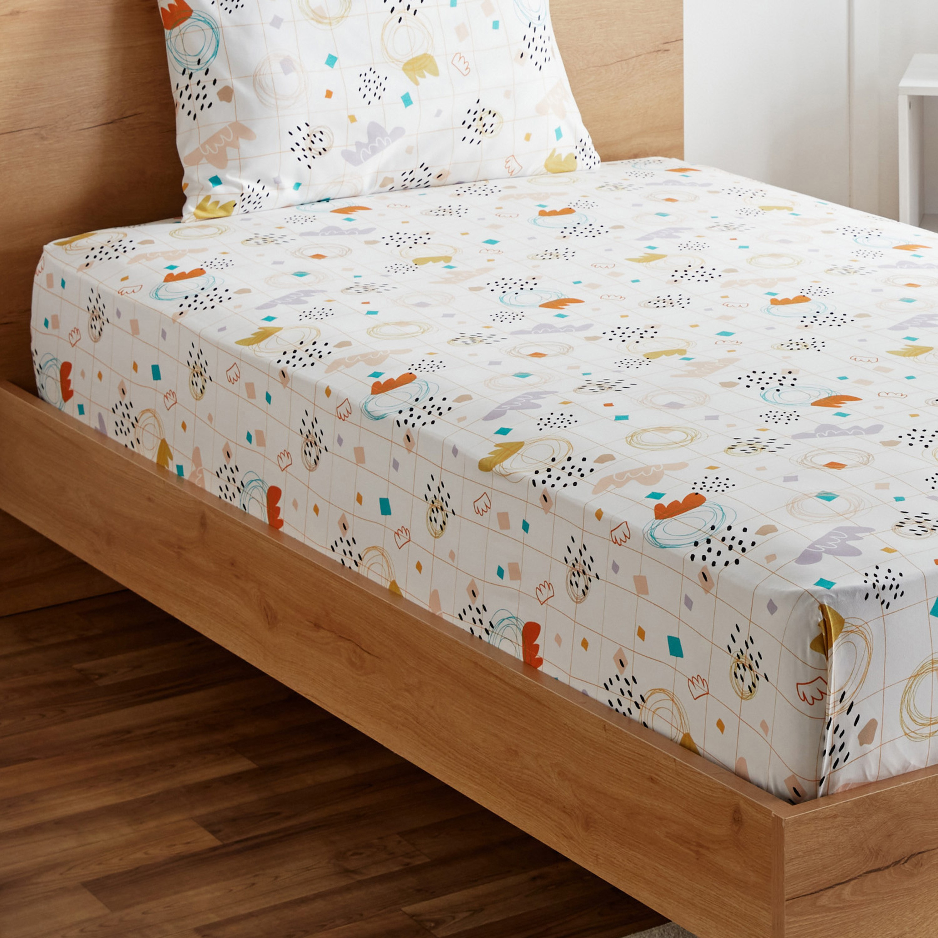 طقم شرشف مسطّح توين من ألياف دقيقة سكيب قطعتين من نورا- 160x240 سم-hbxhomeware-hbxkidsandyouth-image-1