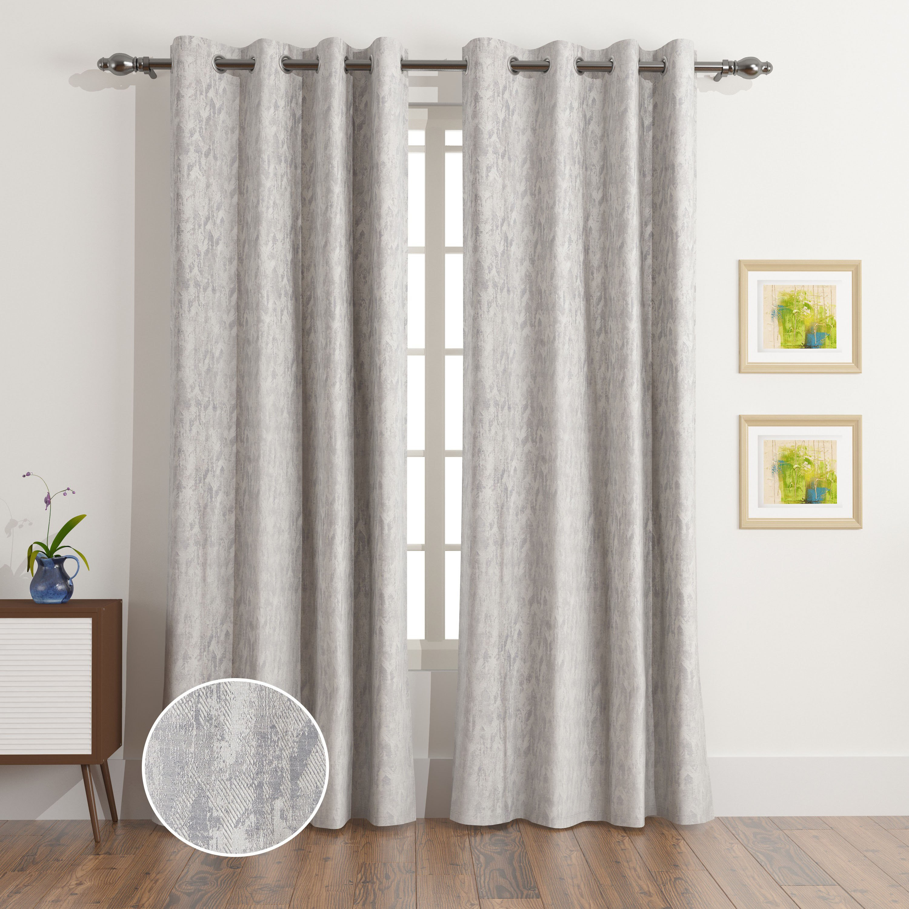 طقم ستائر جاكار طويلة جدًا قطعتين لفي من أوليفيا - 140x300 سم-hbxhomeware-hbxdecorandfurnishings-image-1